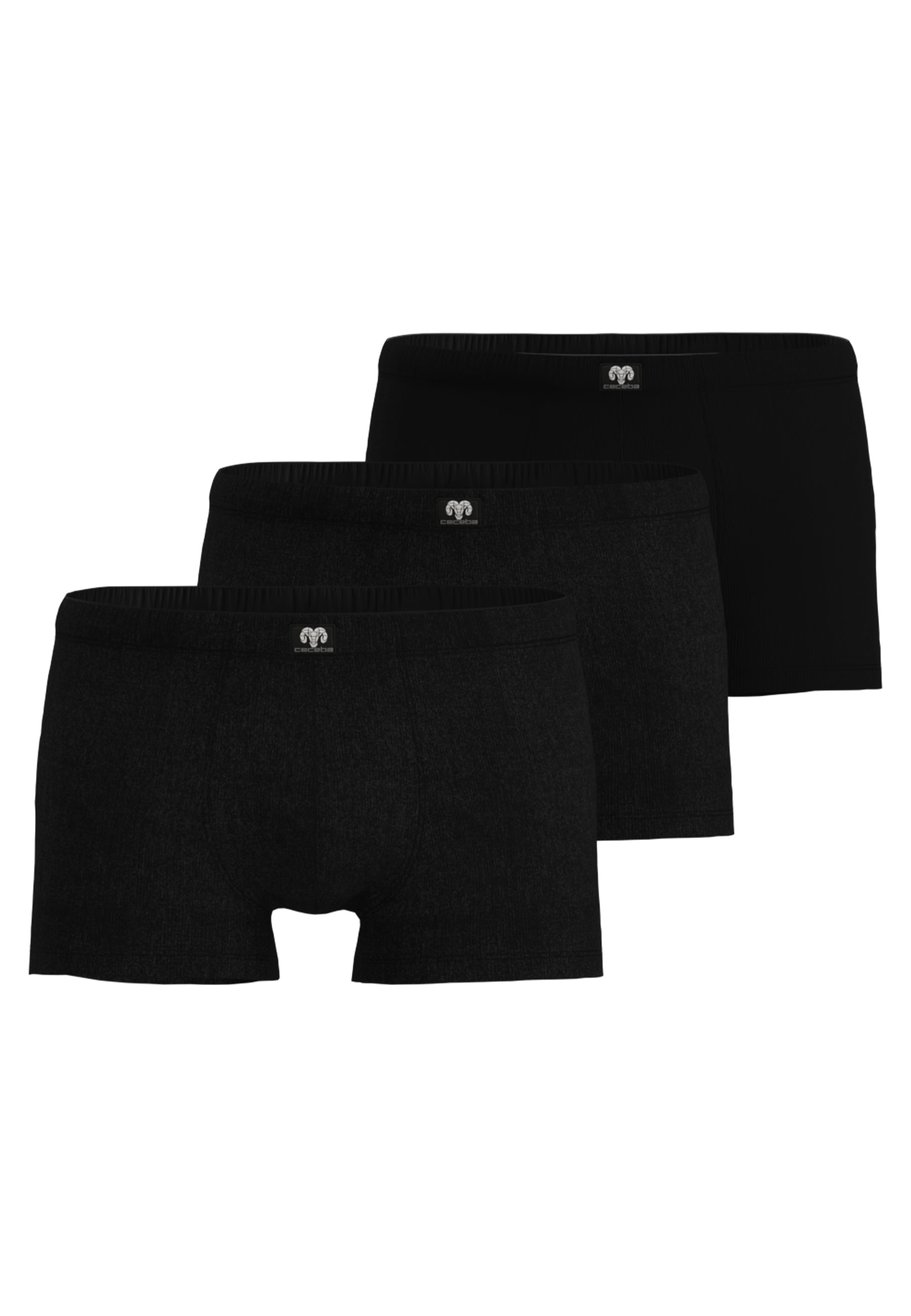 CECEBA Herren Pants schwarz uni 3er Pack