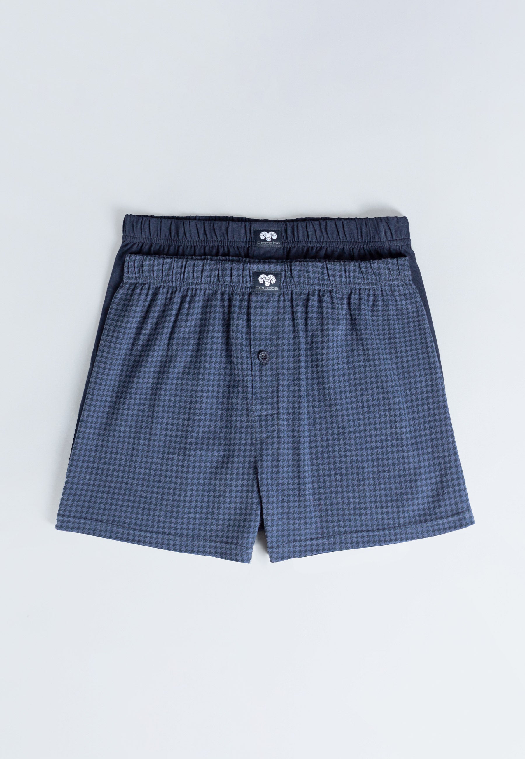 CECEBA Herren Boxershort blau längsgestreift 2er Pack