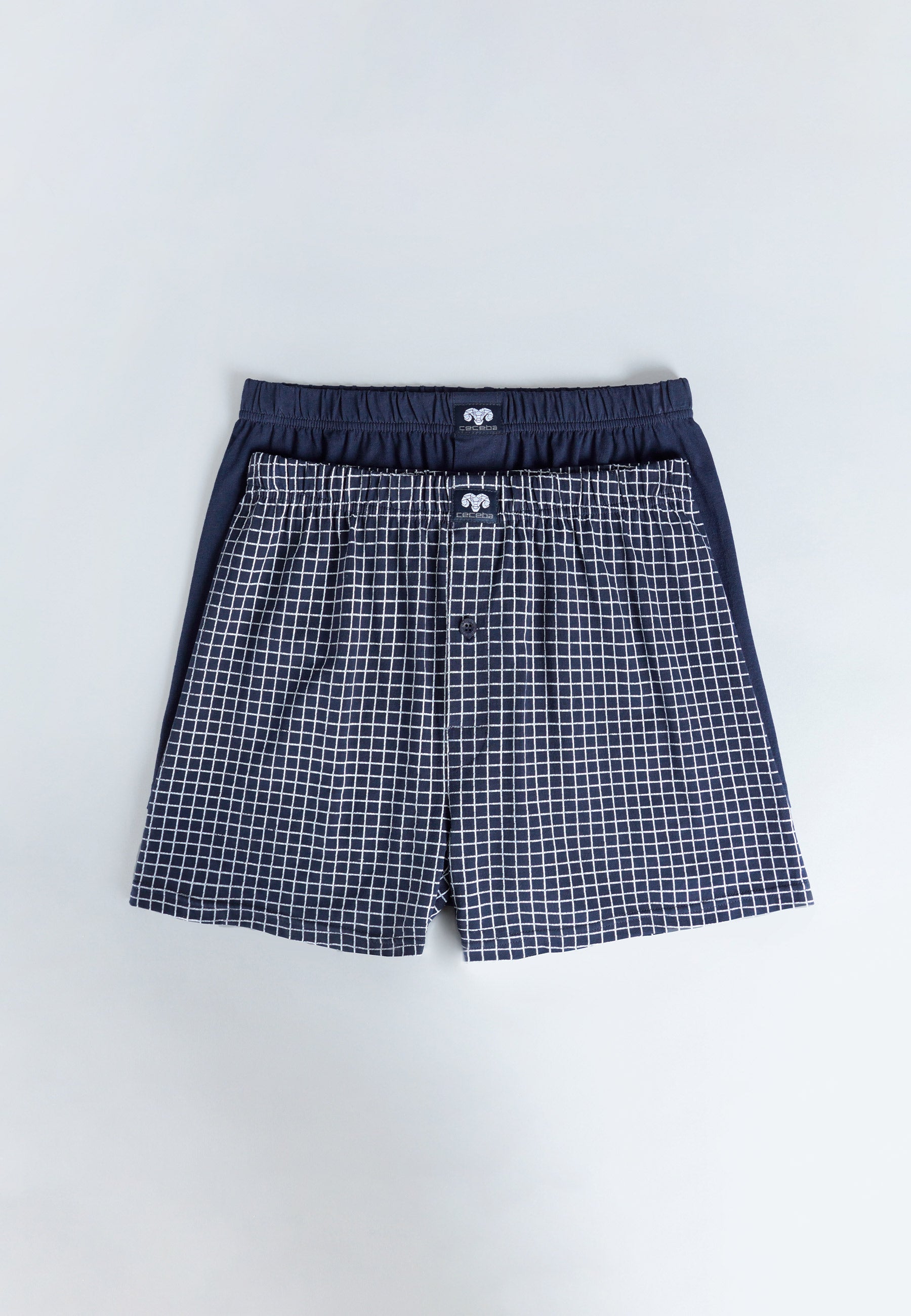 CECEBA Herren Boxershort blau längsgestreift 2er Pack