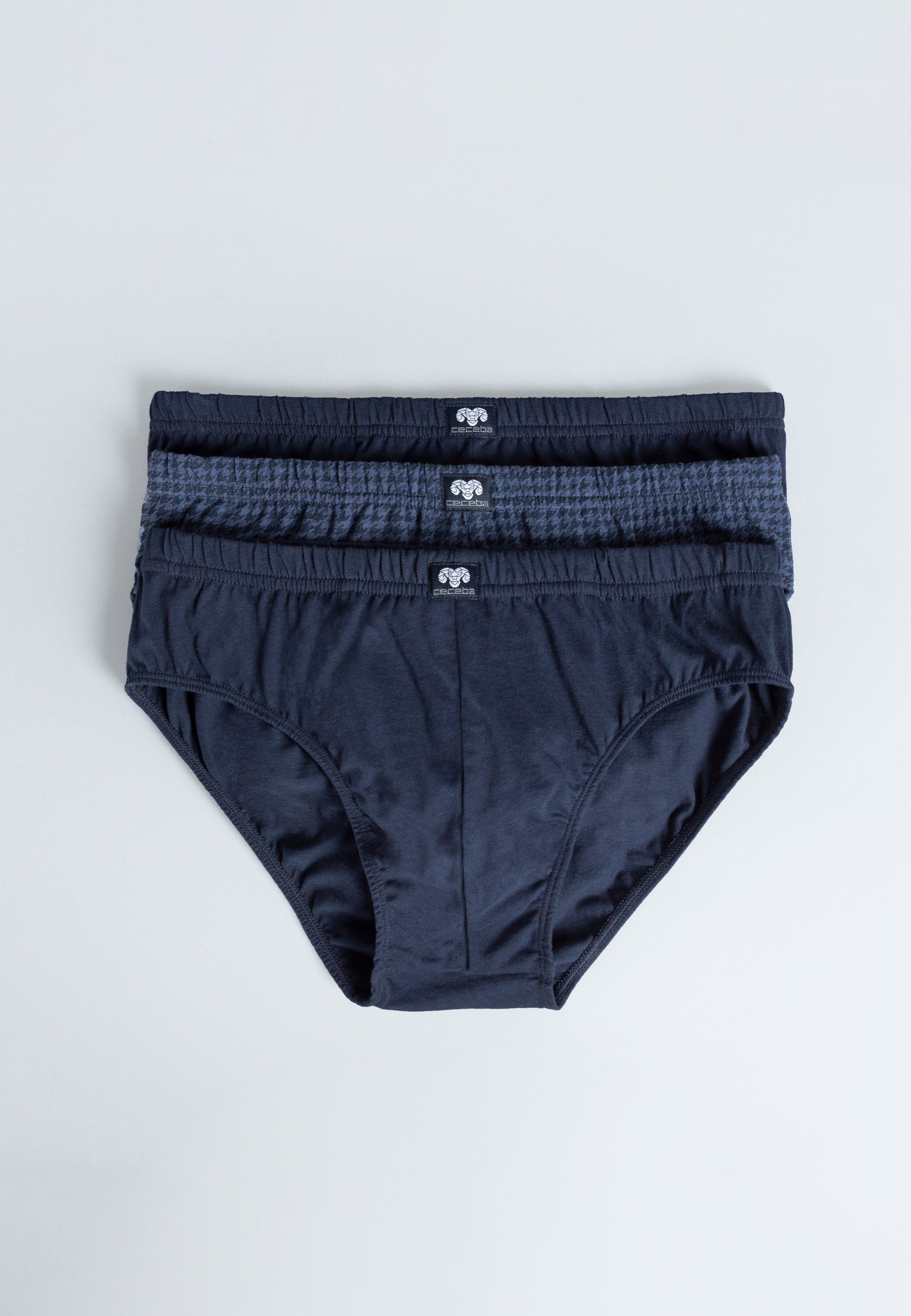 CECEBA Herren Slip blau längsgestreift 3er Pack