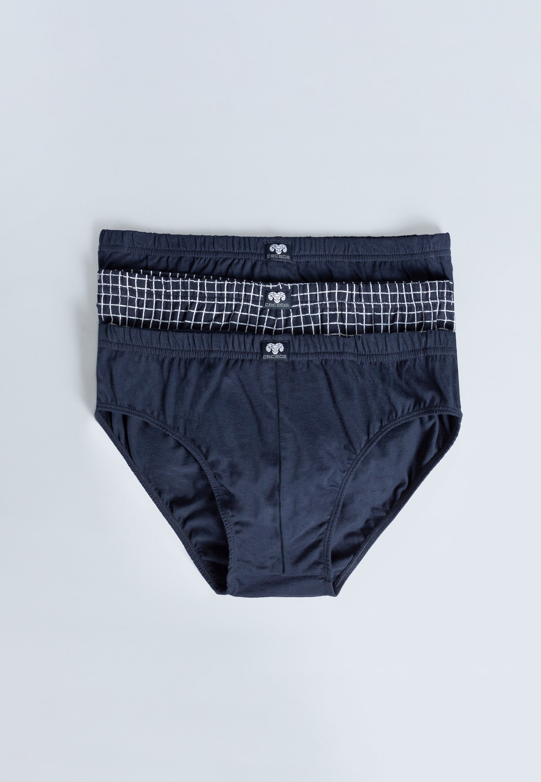 CECEBA Herren Slip blau längsgestreift 3er Pack