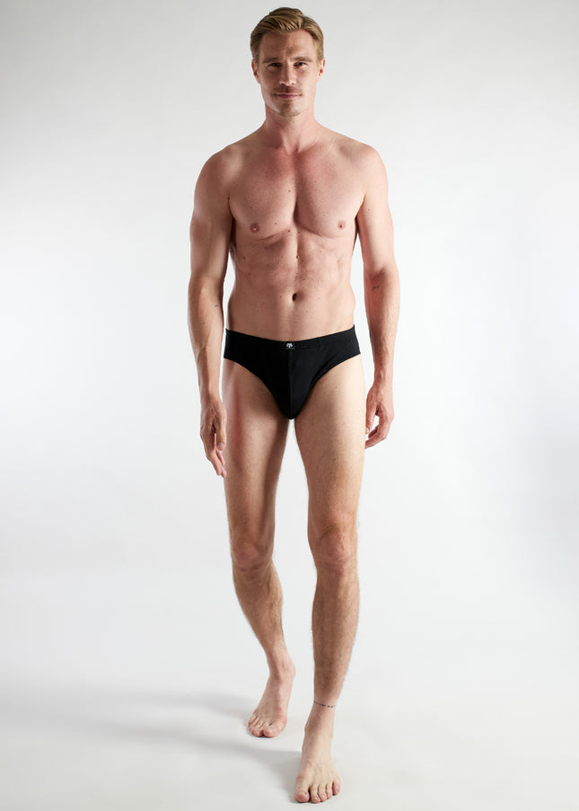 CECEBA Herren Slip schwarz uni 3er Pack