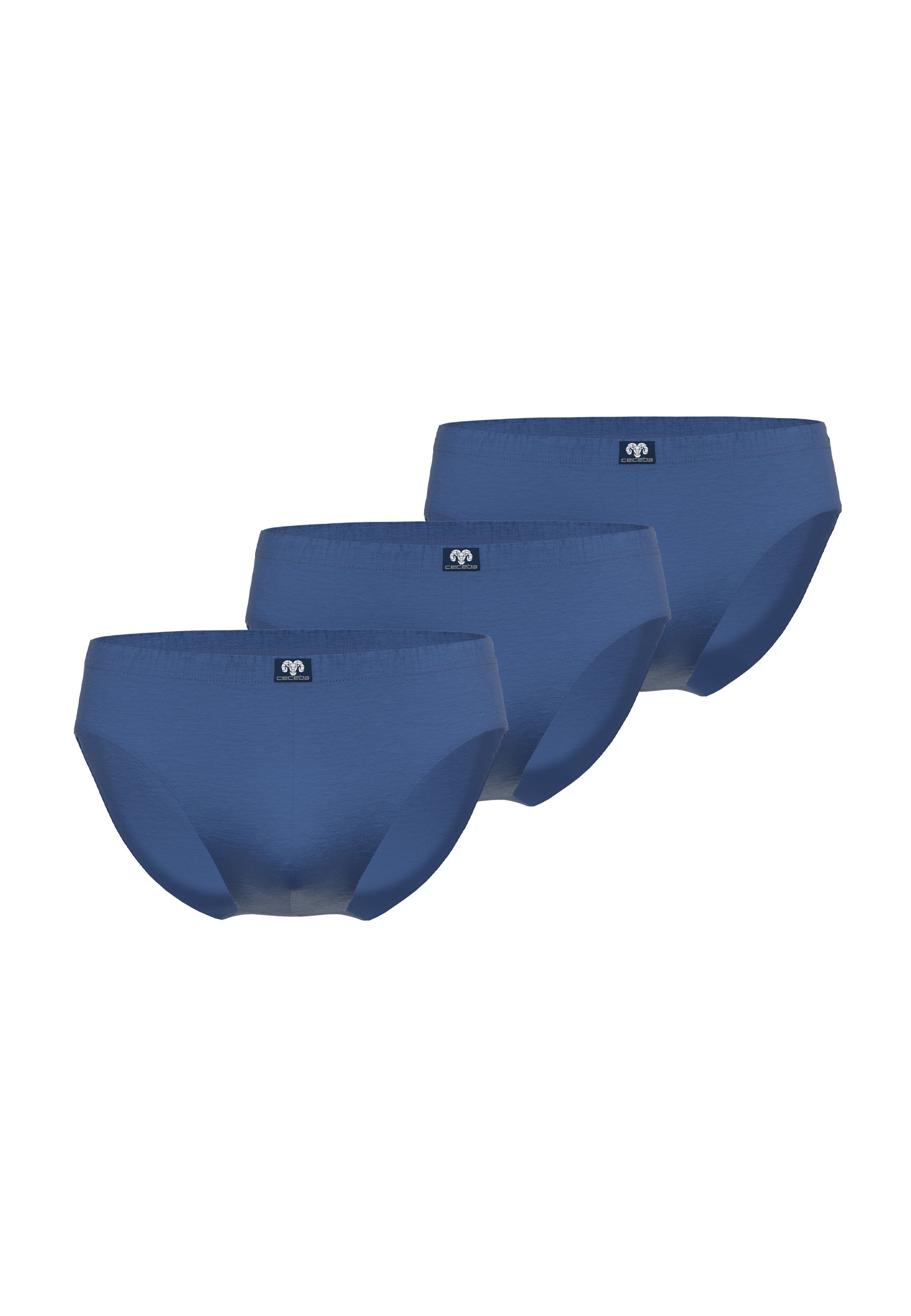 CECEBA Herren Slip blau uni 3er Pack