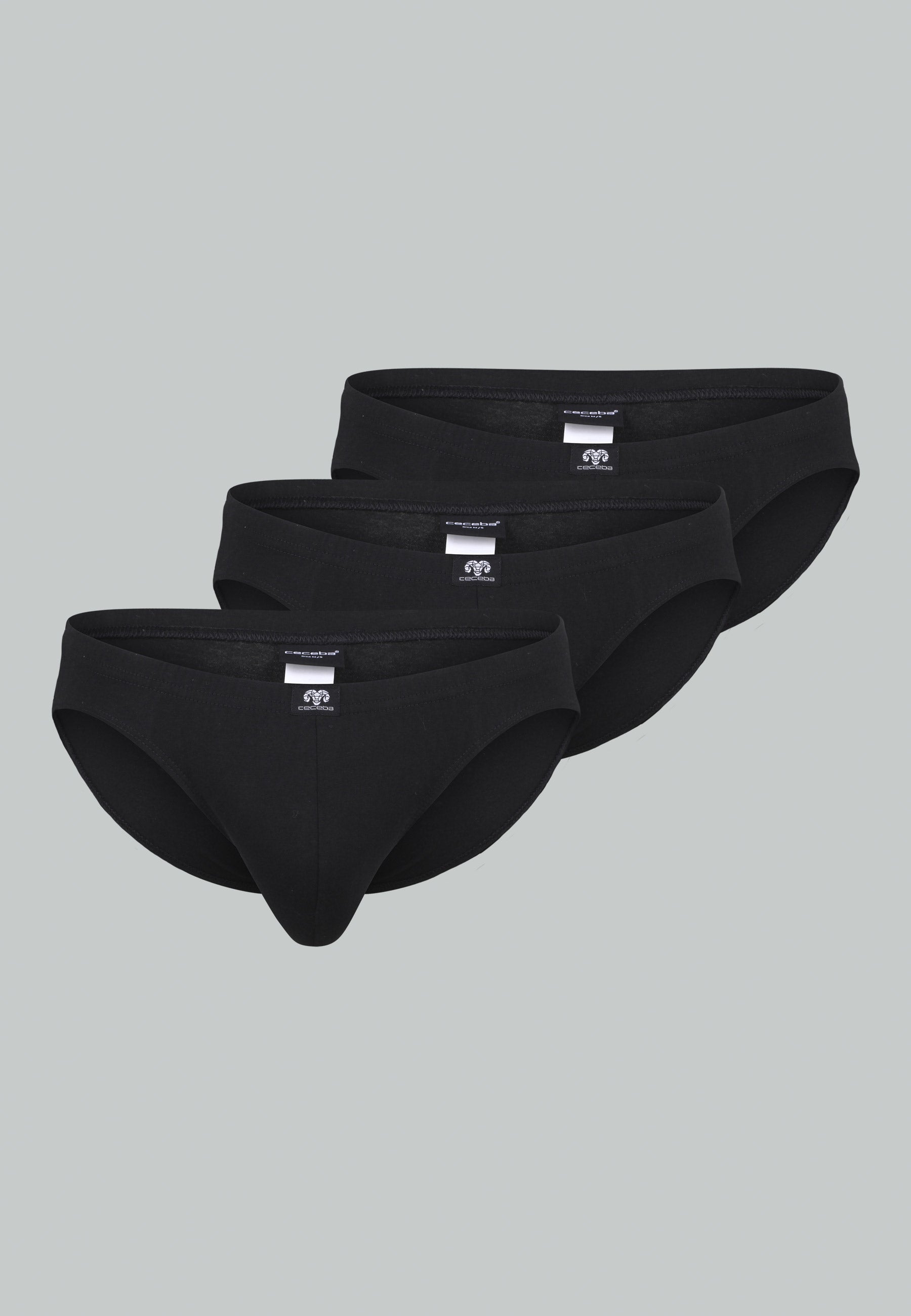CECEBA Herren Slip schwarz uni 3er Pack