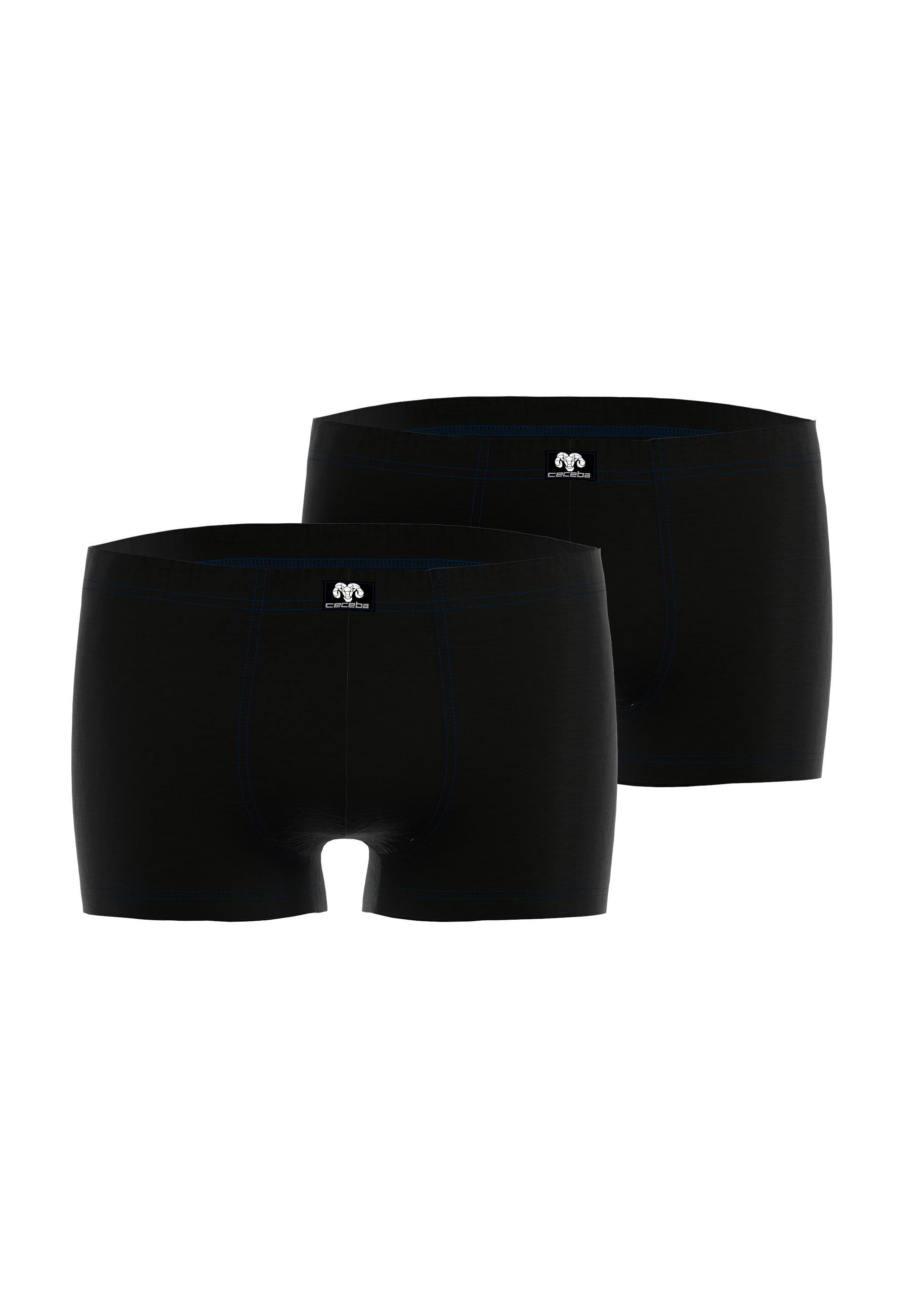 CECEBA Herren Pants schwarz uni 2er Pack