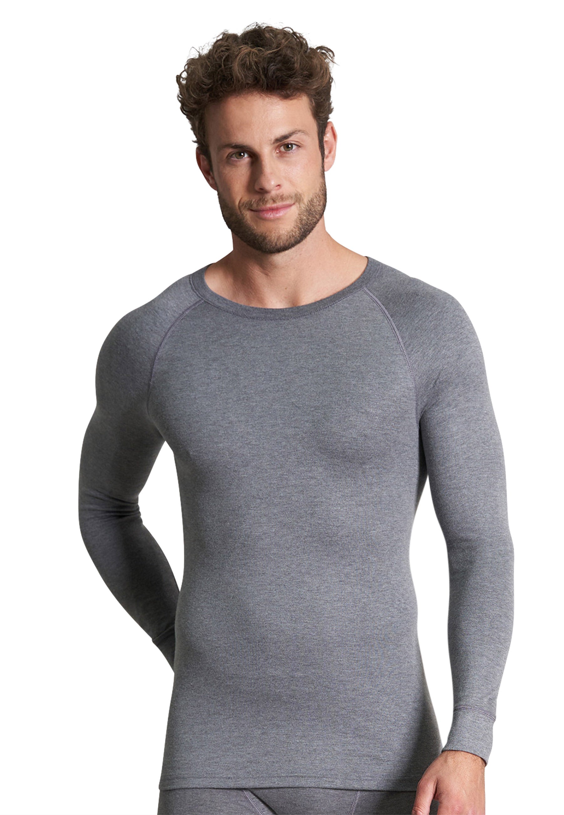 CECEBA Herren Longsleeve grau uni