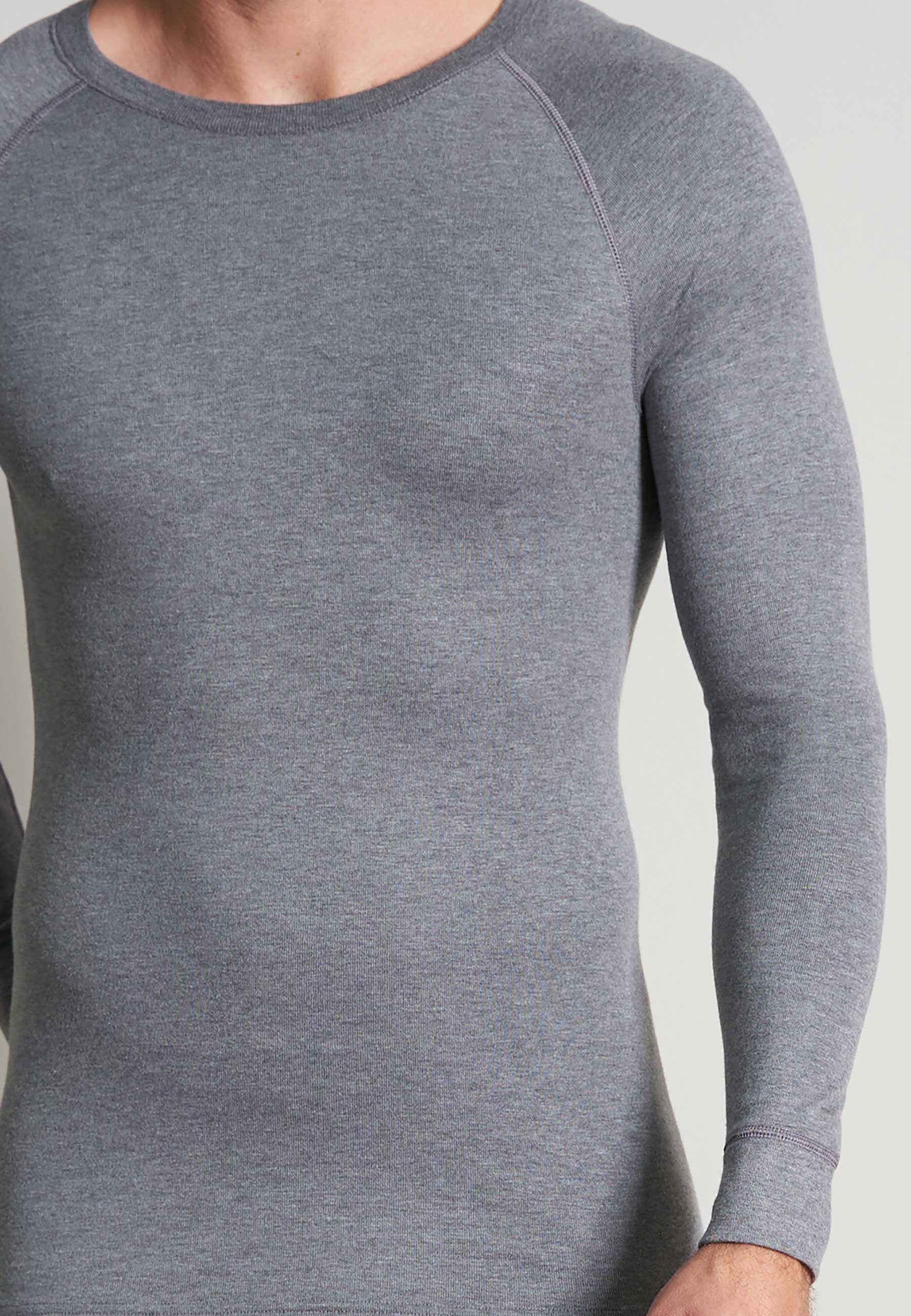 CECEBA Herren Longsleeve grau uni