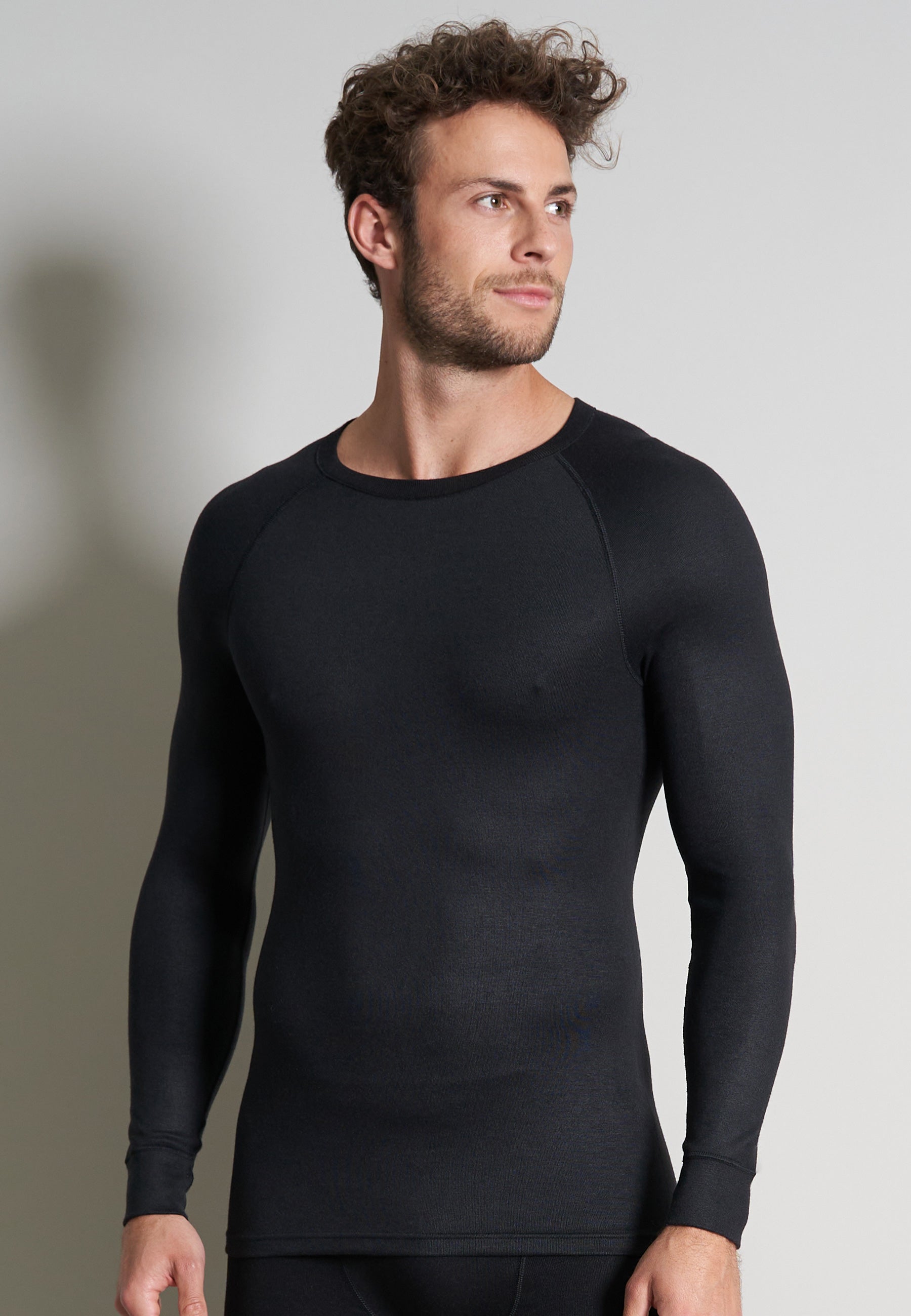 CECEBA Herren Longsleeve schwarz uni
