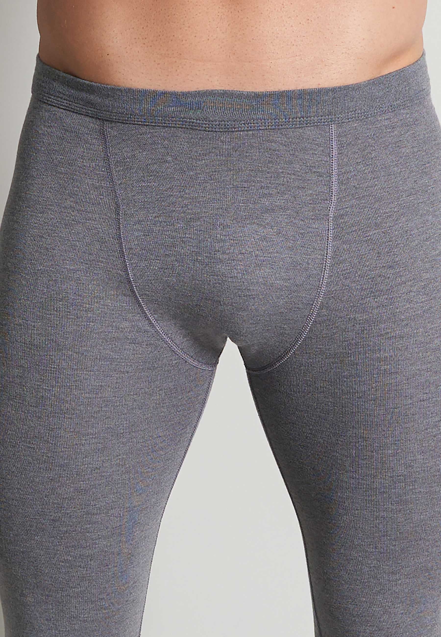 CECEBA Herren lange Unterhose grau uni