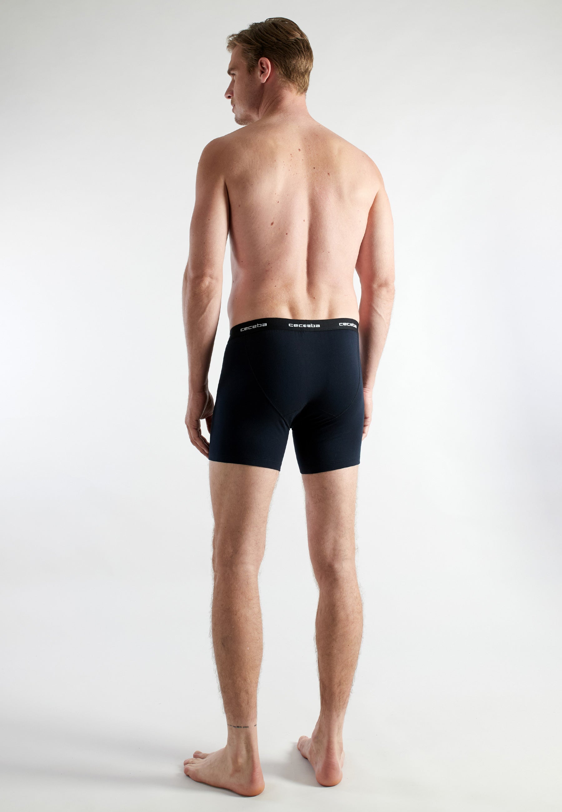 CECEBA Herren Long-Pants schwarz uni 2er Pack