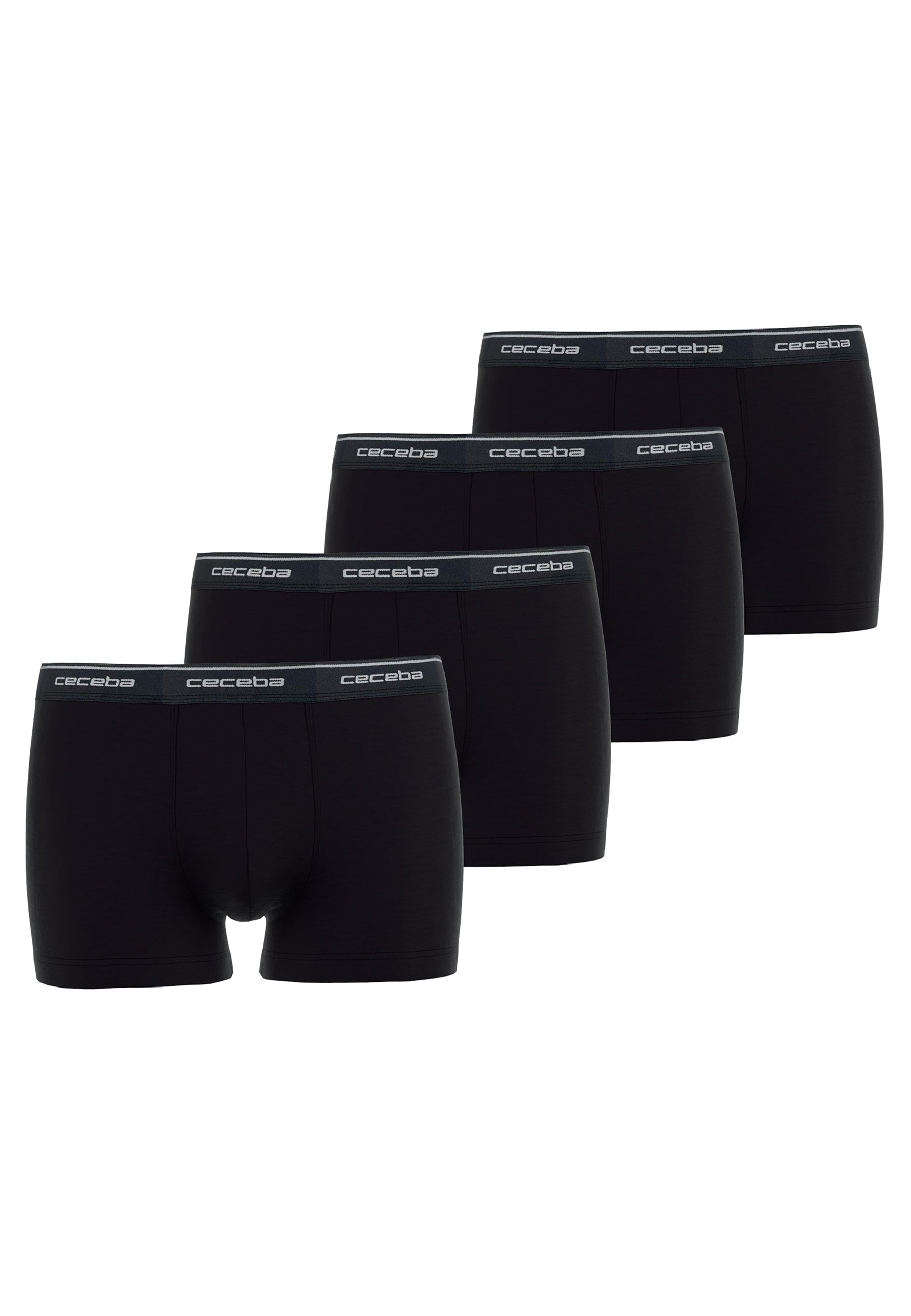 CECEBA Herren Pants schwarz uni 4er Pack