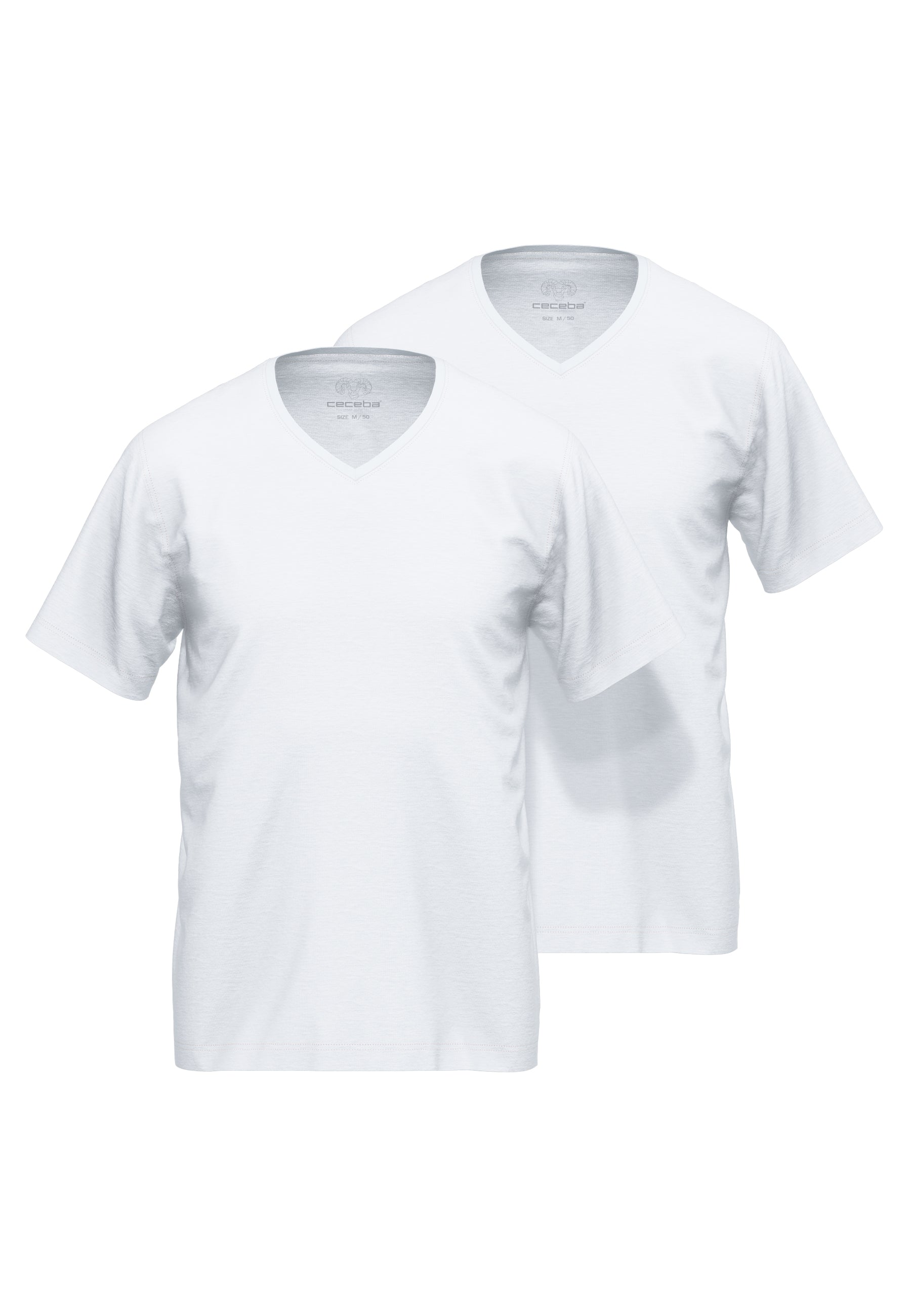 CECEBA men's shirt white plain 2-pack