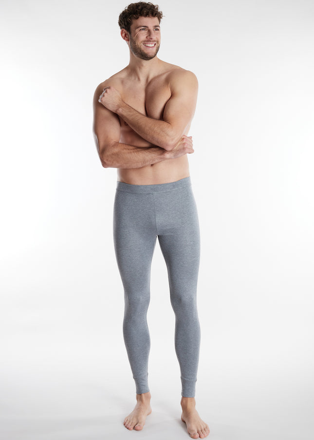 CECEBA Herren lange Unterhose grau uni