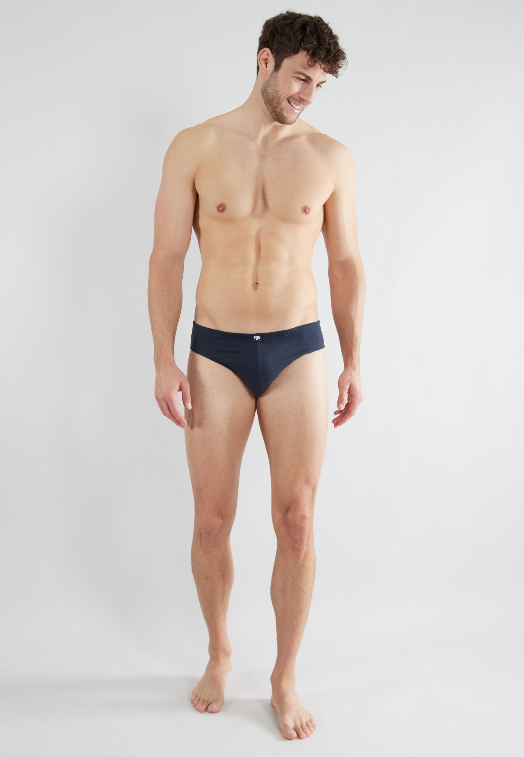 CECEBA Herren Sport-Slip blau uni 7er Pack