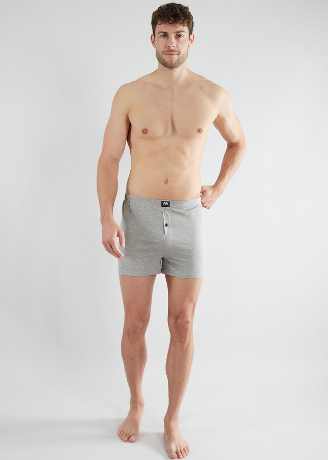 CECEBA Herren Boxershort grau uni 5er Pack