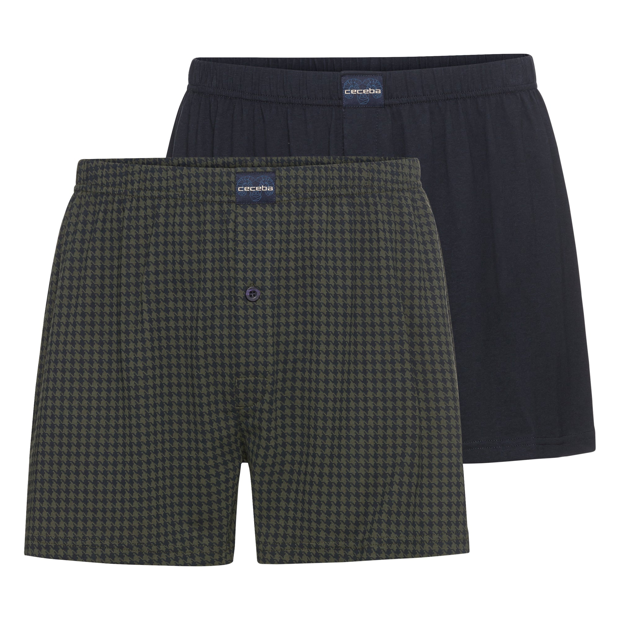 CECEBA Herren Boxershort grün uni 2er Pack