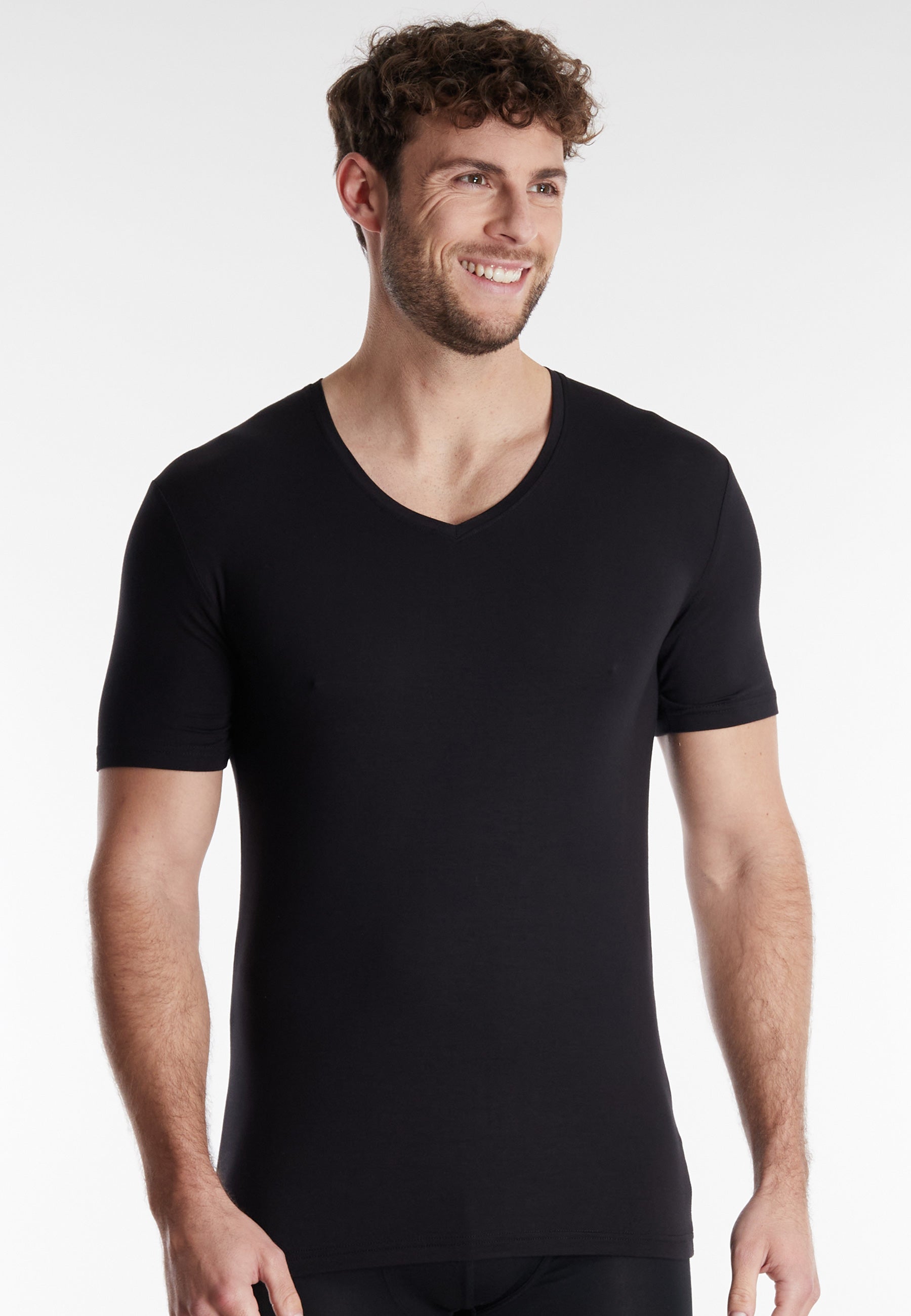 CECEBA Herren Shirt schwarz uni