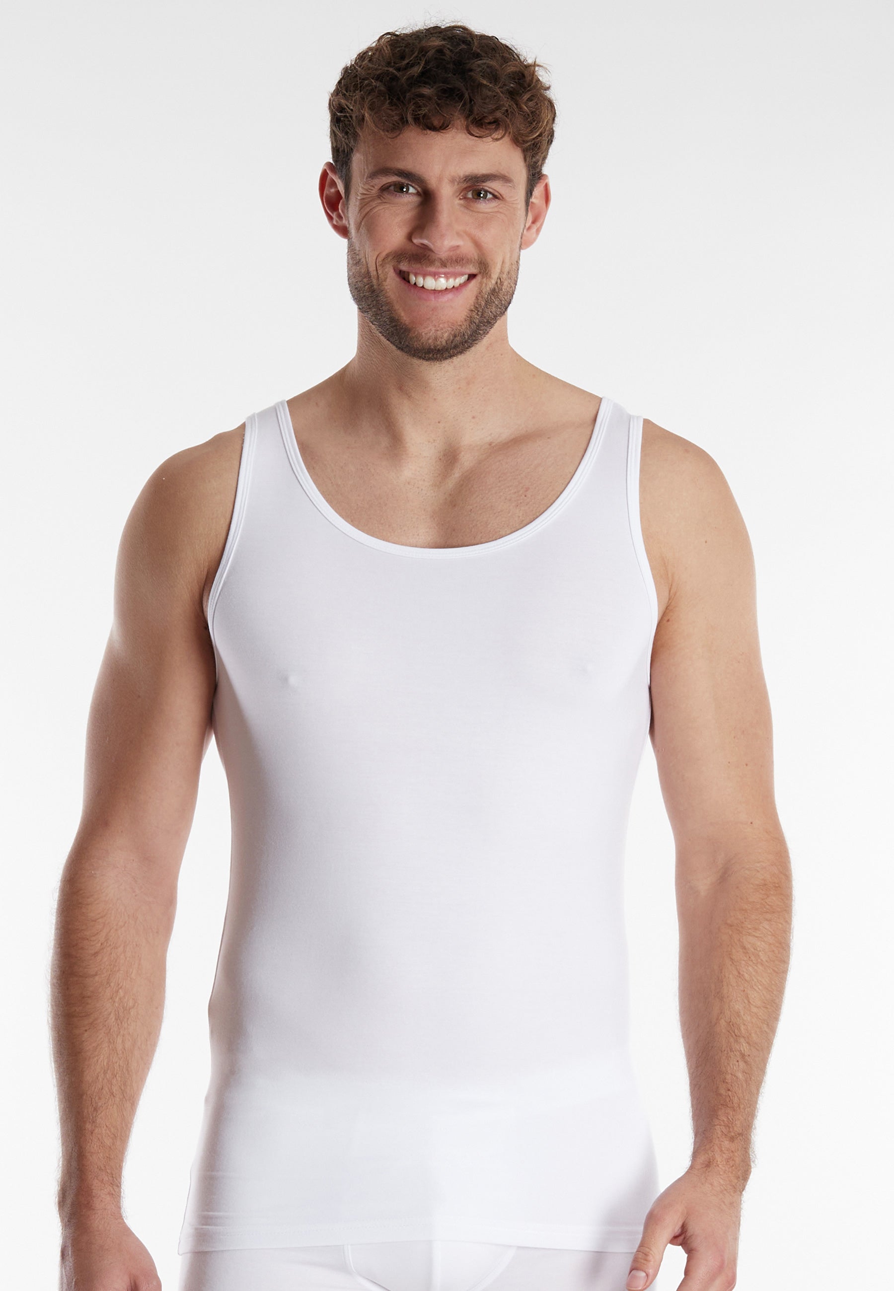 CECEBA Herren Tank-Top weiß uni