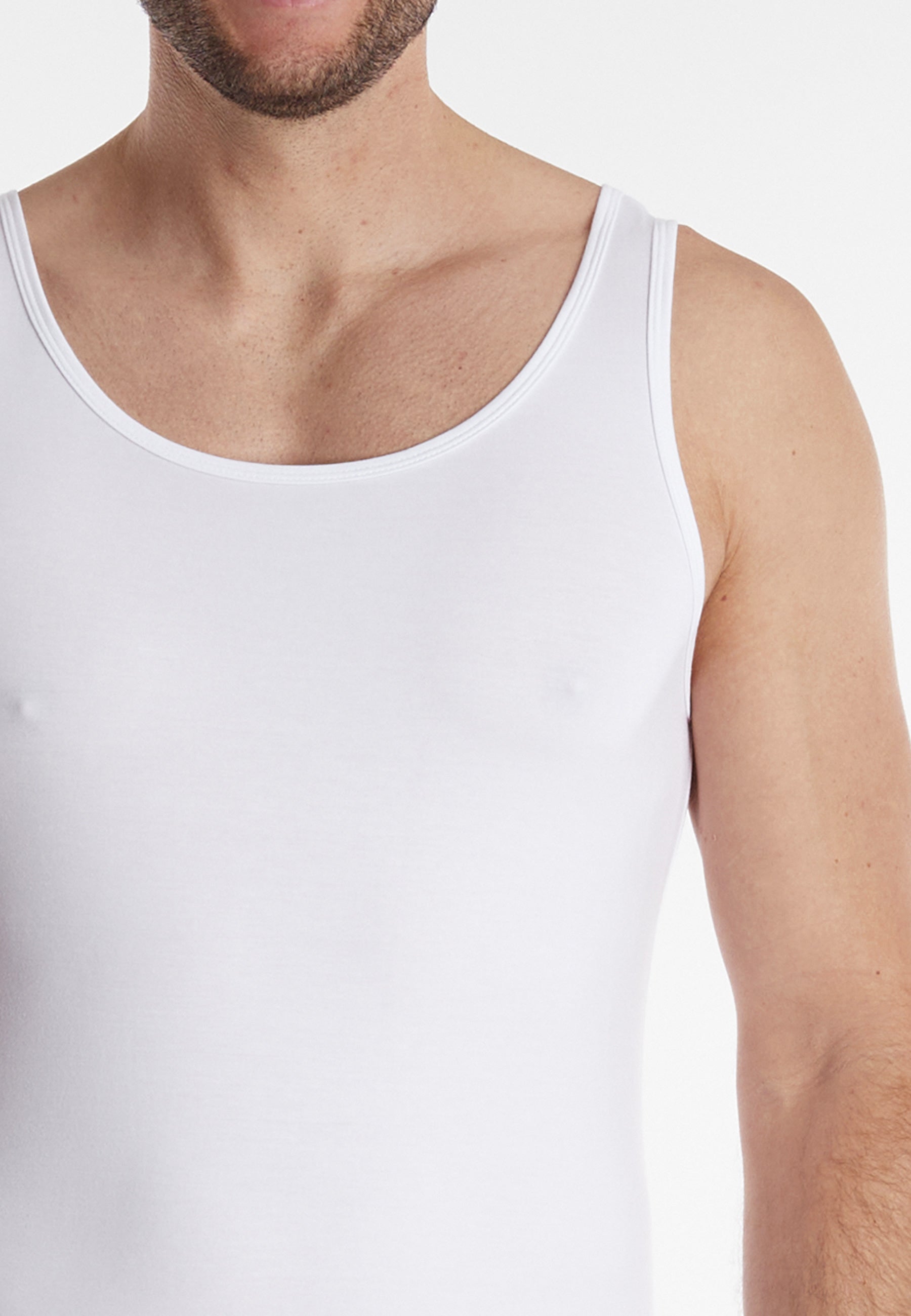 CECEBA Herren Tank-Top weiß uni