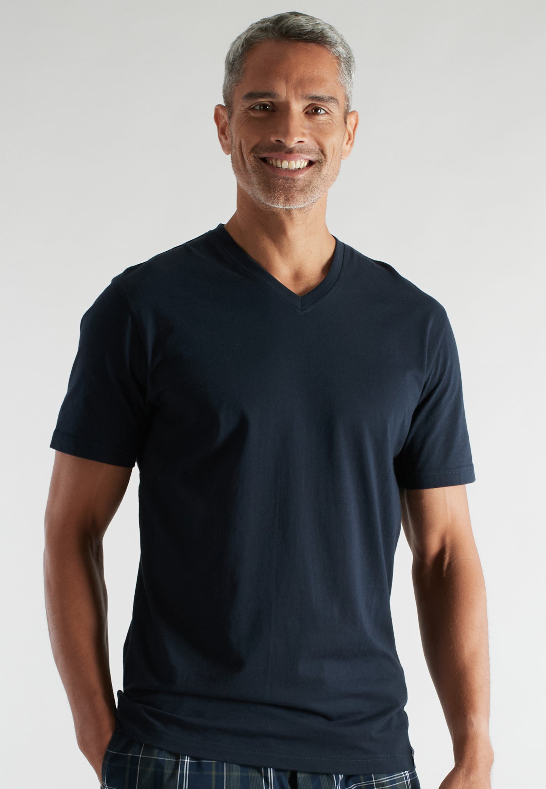 CECEBA Herren T-Shirt blau uni