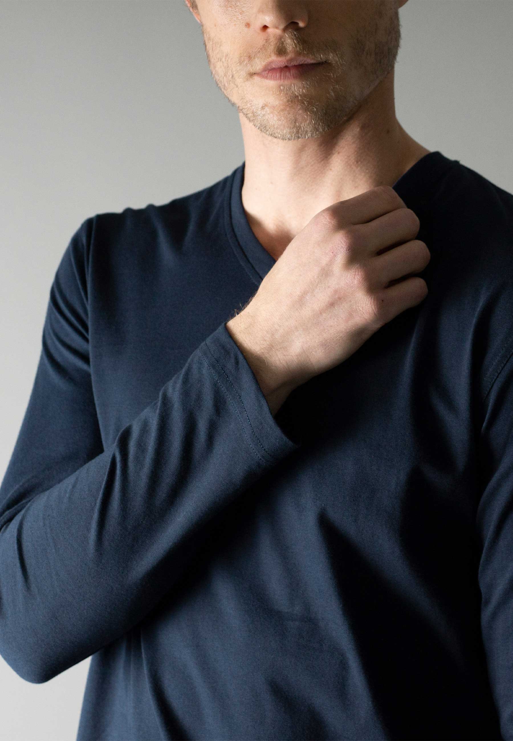 CECEBA Herren Shirt blau uni