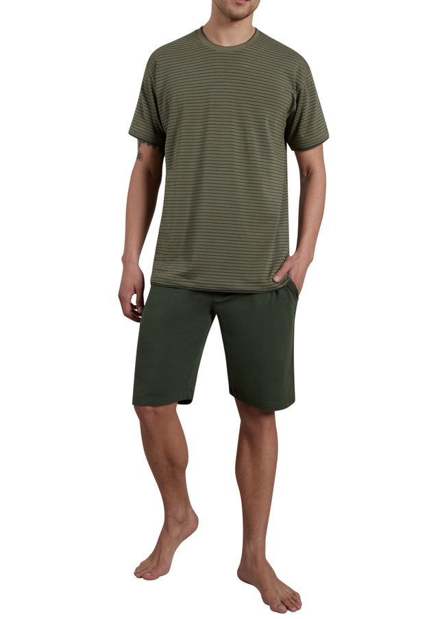 CECEBA Herren Shorty grün quergestreift