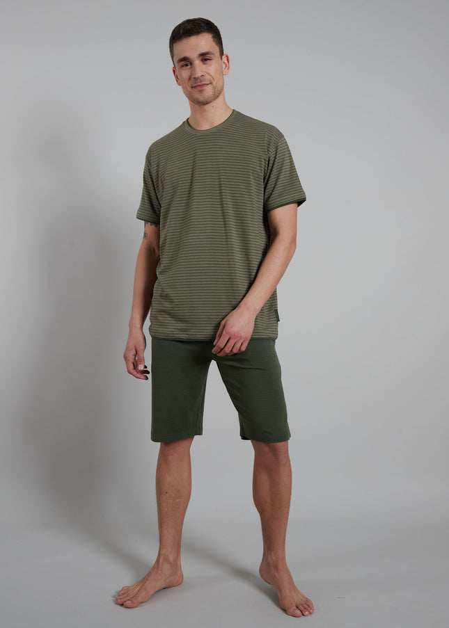 CECEBA Herren Shorty grün quergestreift