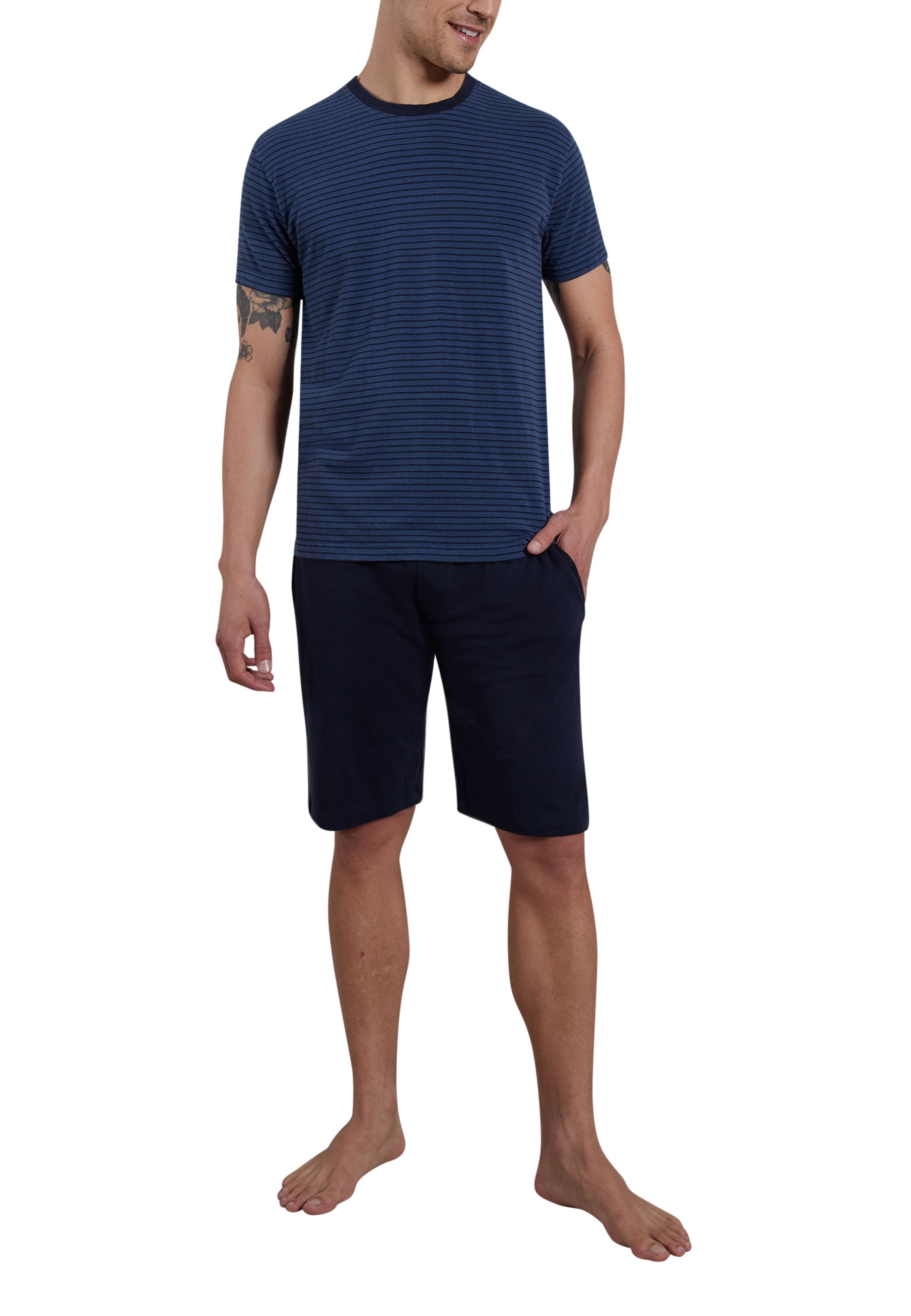 CECEBA Herren Shorty blau quergestreift