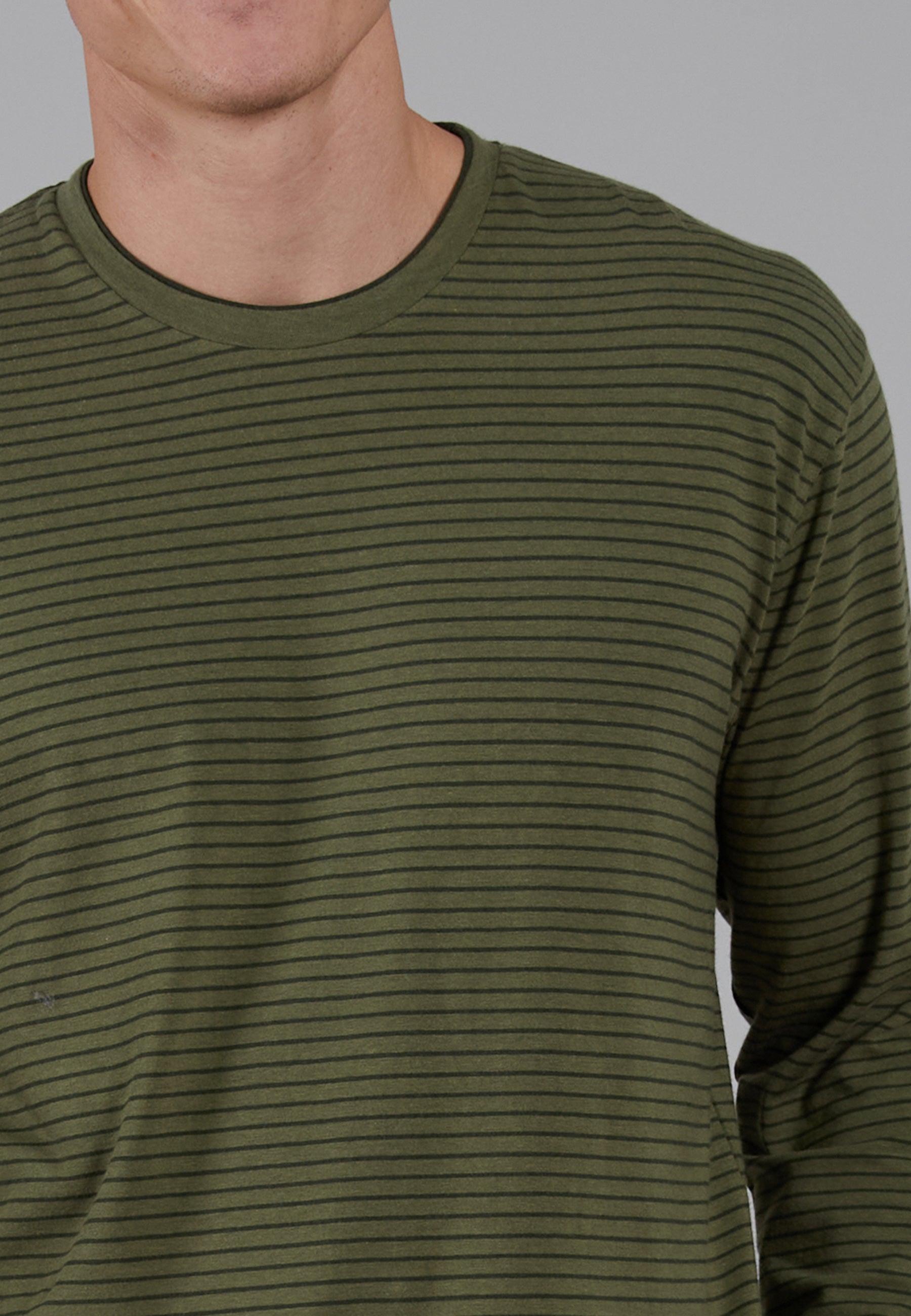 CECEBA Herren Pyjama grün längsgestreift