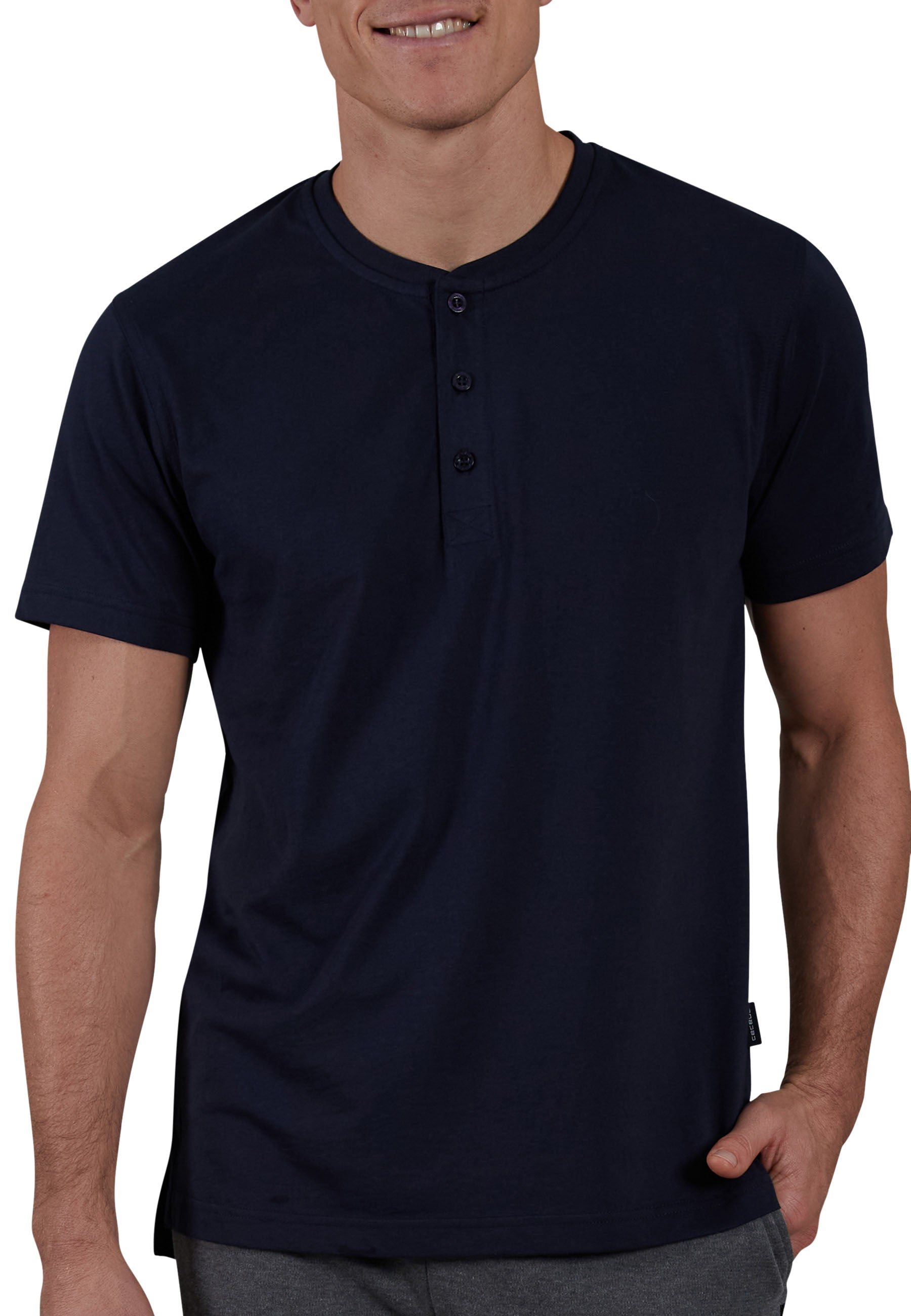 CECEBA Herren Shirt blau uni