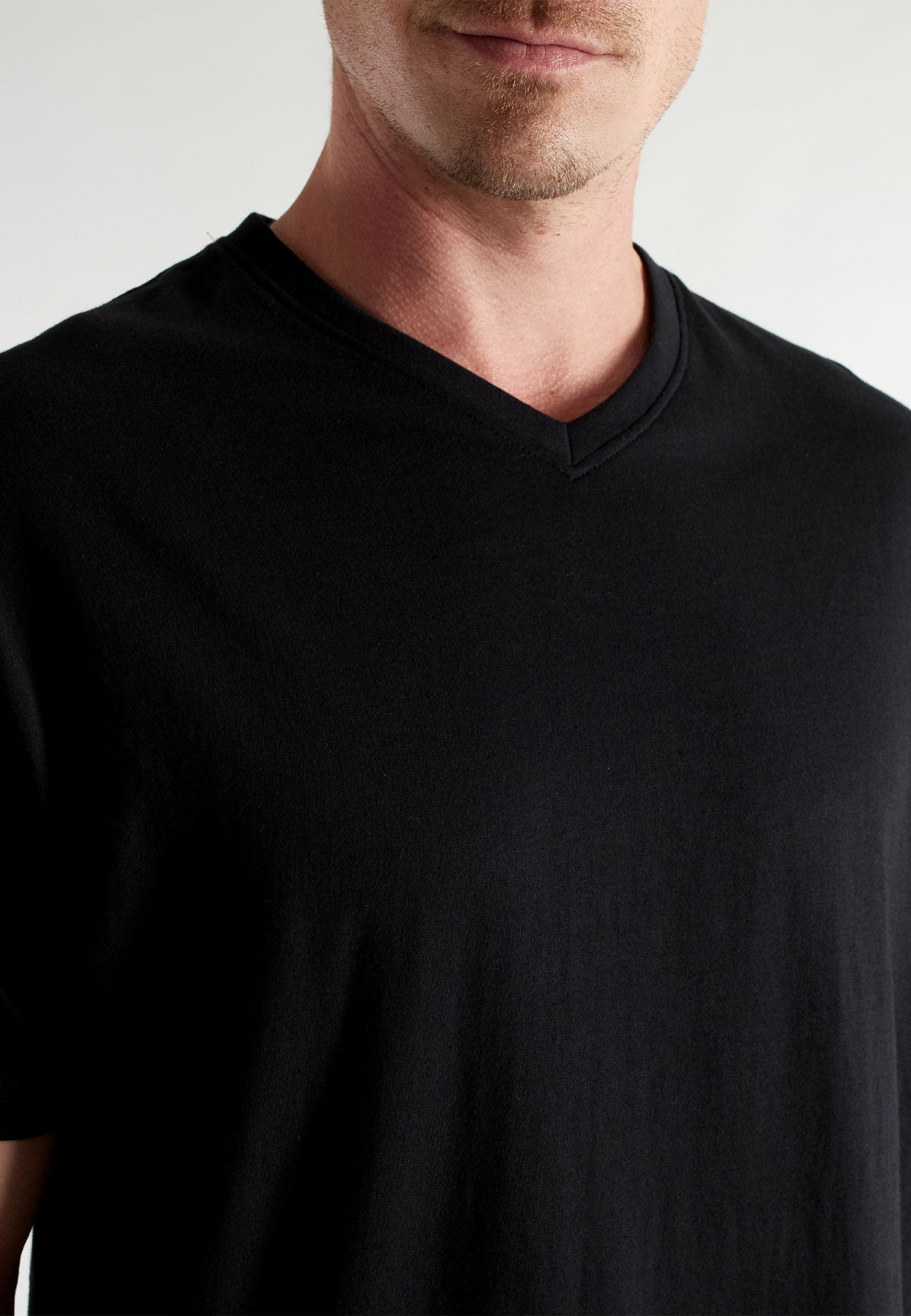 CECEBA Herren Shirt schwarz uni 2er Pack