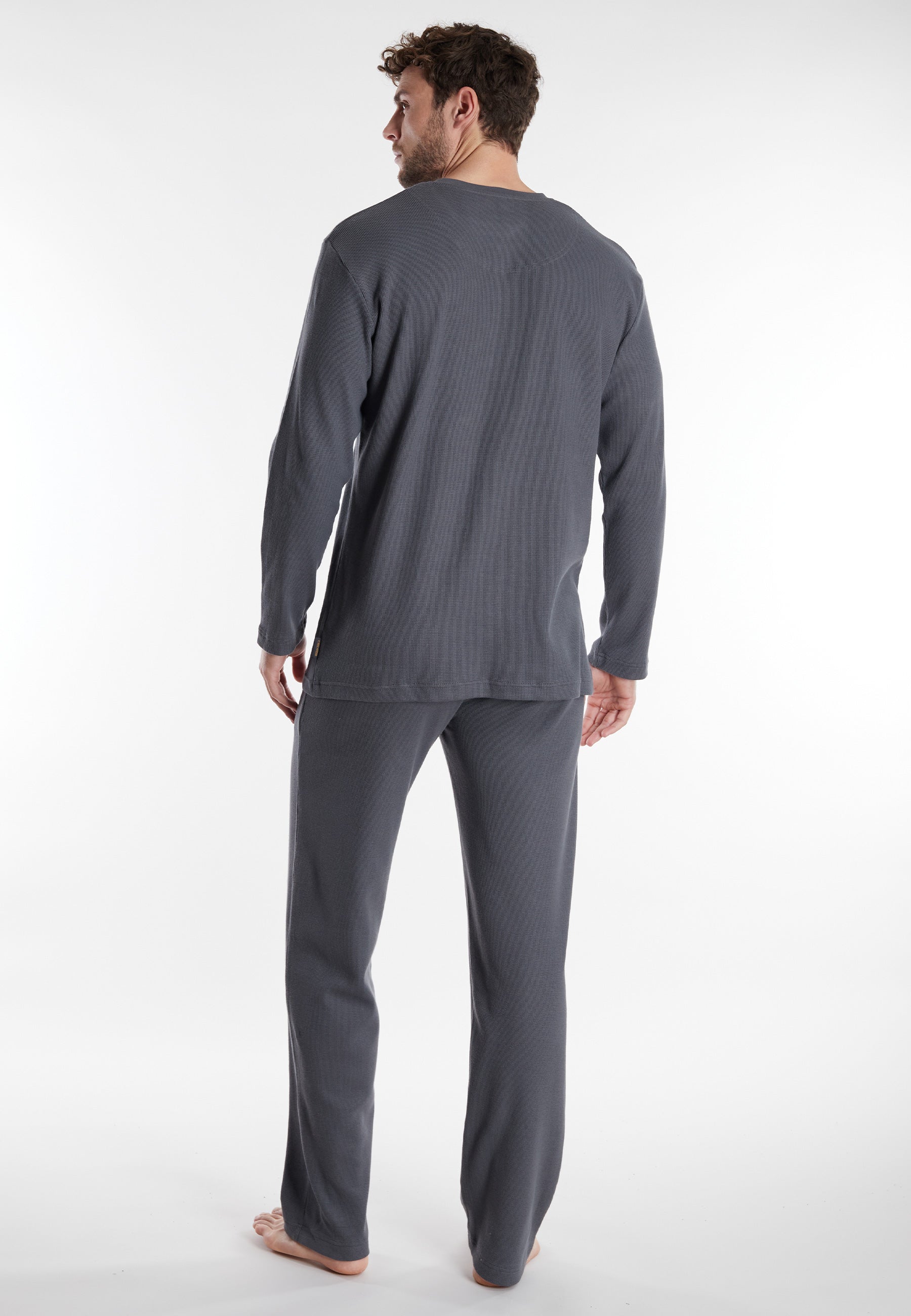 CECEBA Herren Pyjama grau uni