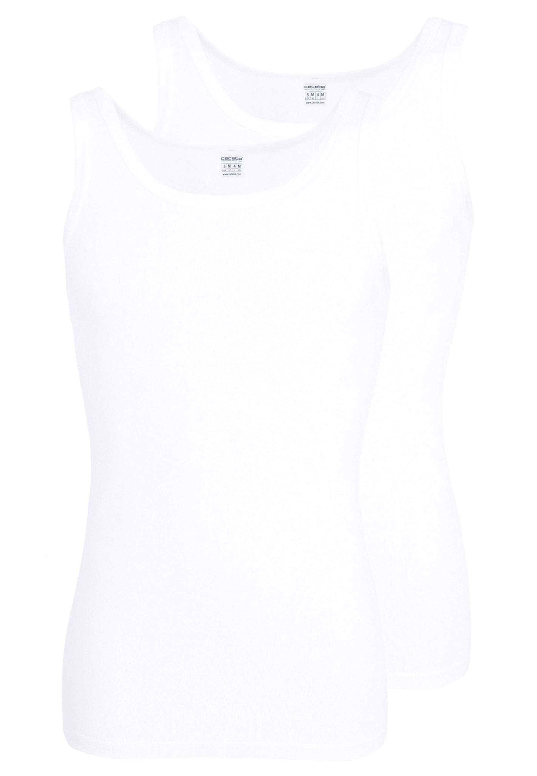 CECEBA Herren Tank-Top weiß uni 2er Pack
