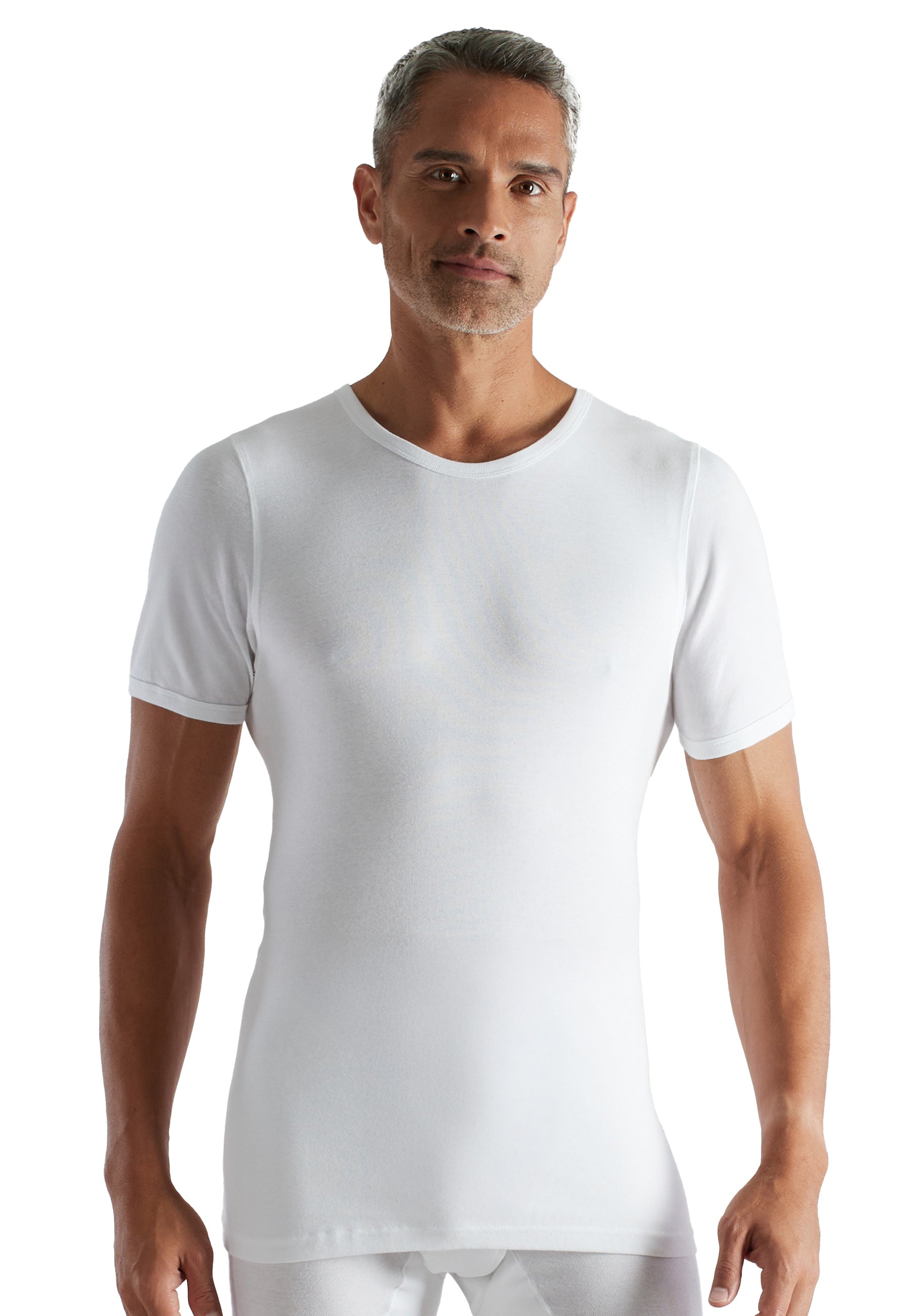 CECEBA Herren T-Shirt weiß uni