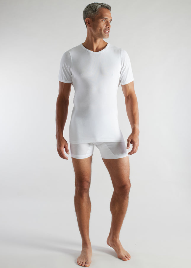 CECEBA Herren T-Shirt weiß uni