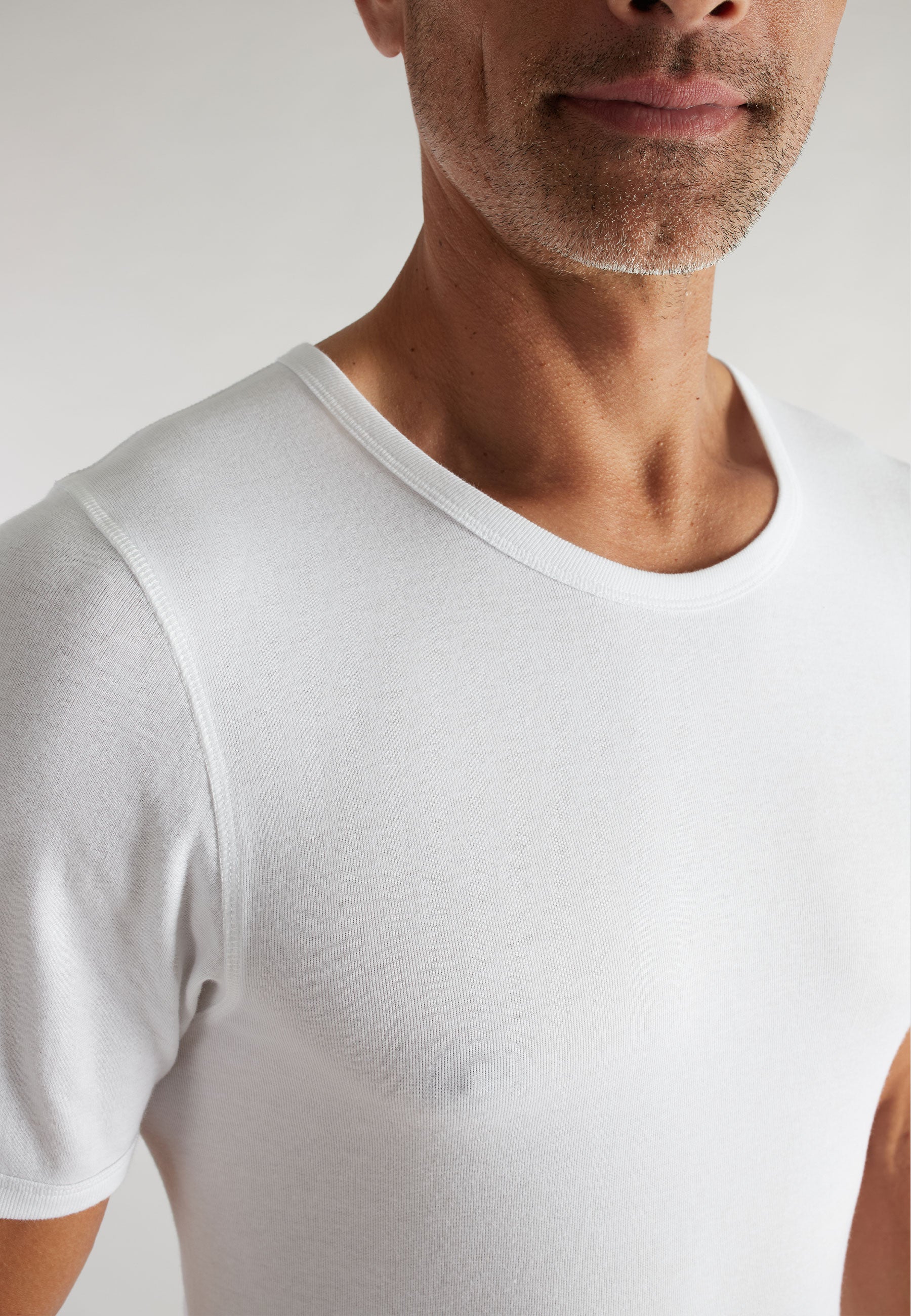 CECEBA Herren T-Shirt weiß uni