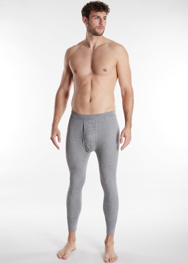 CECEBA Herren lange Unterhose grau uni