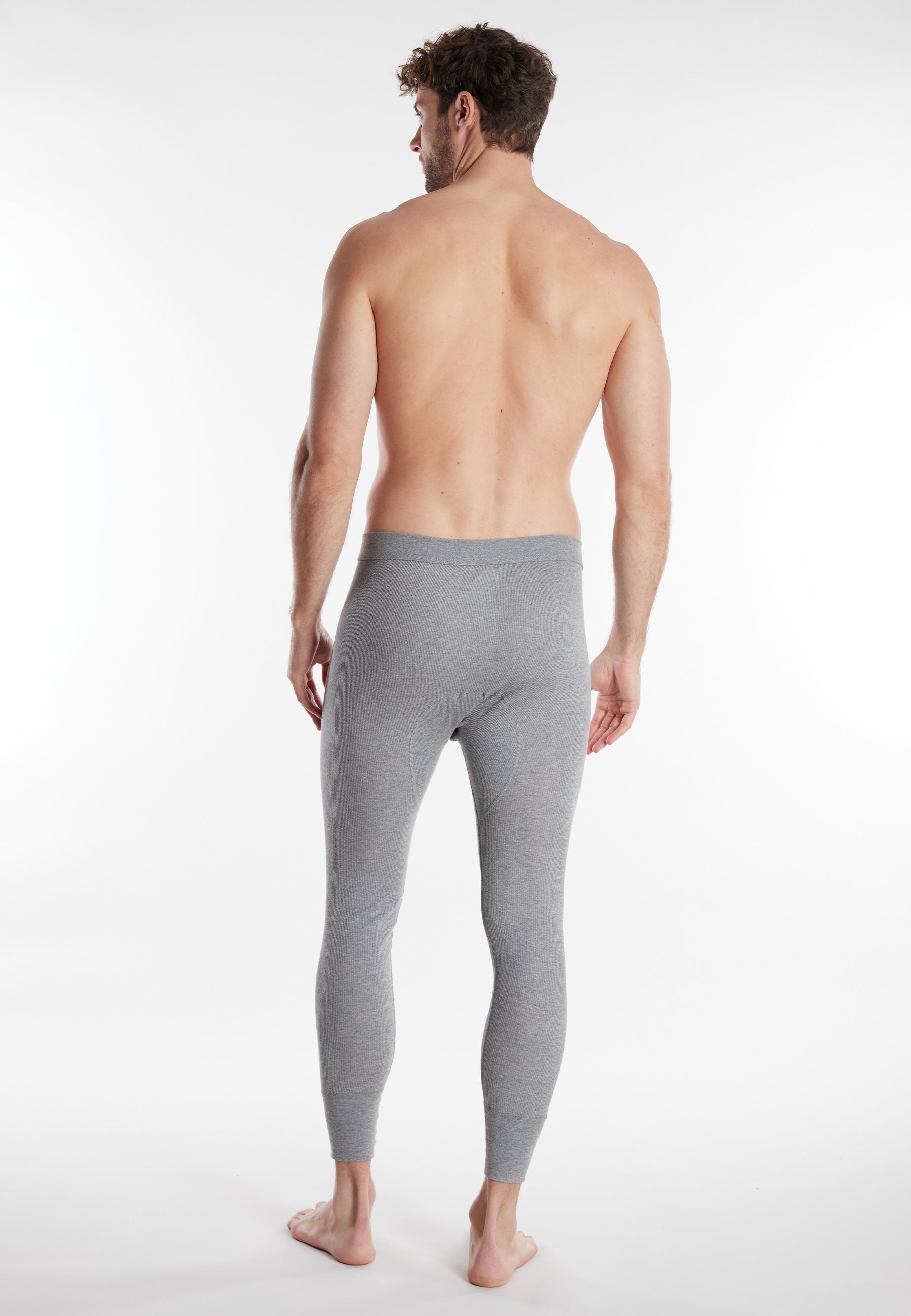 CECEBA Herren lange Unterhose grau uni