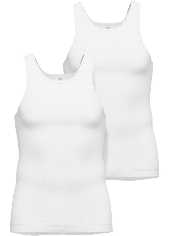 CECEBA Herren Tank-Top weiß uni 2er Pack