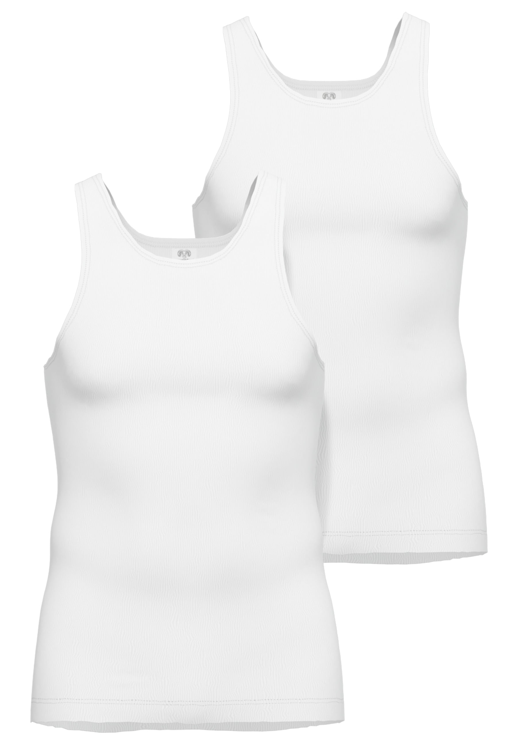 CECEBA Herren Tank-Top weiß uni 2er Pack