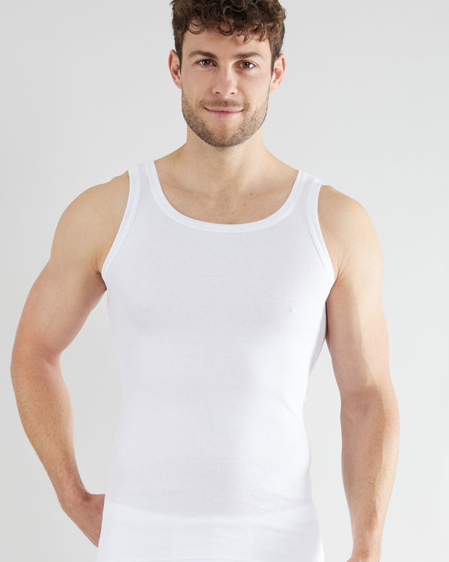 CECEBA men's tank top white plain 2-pack