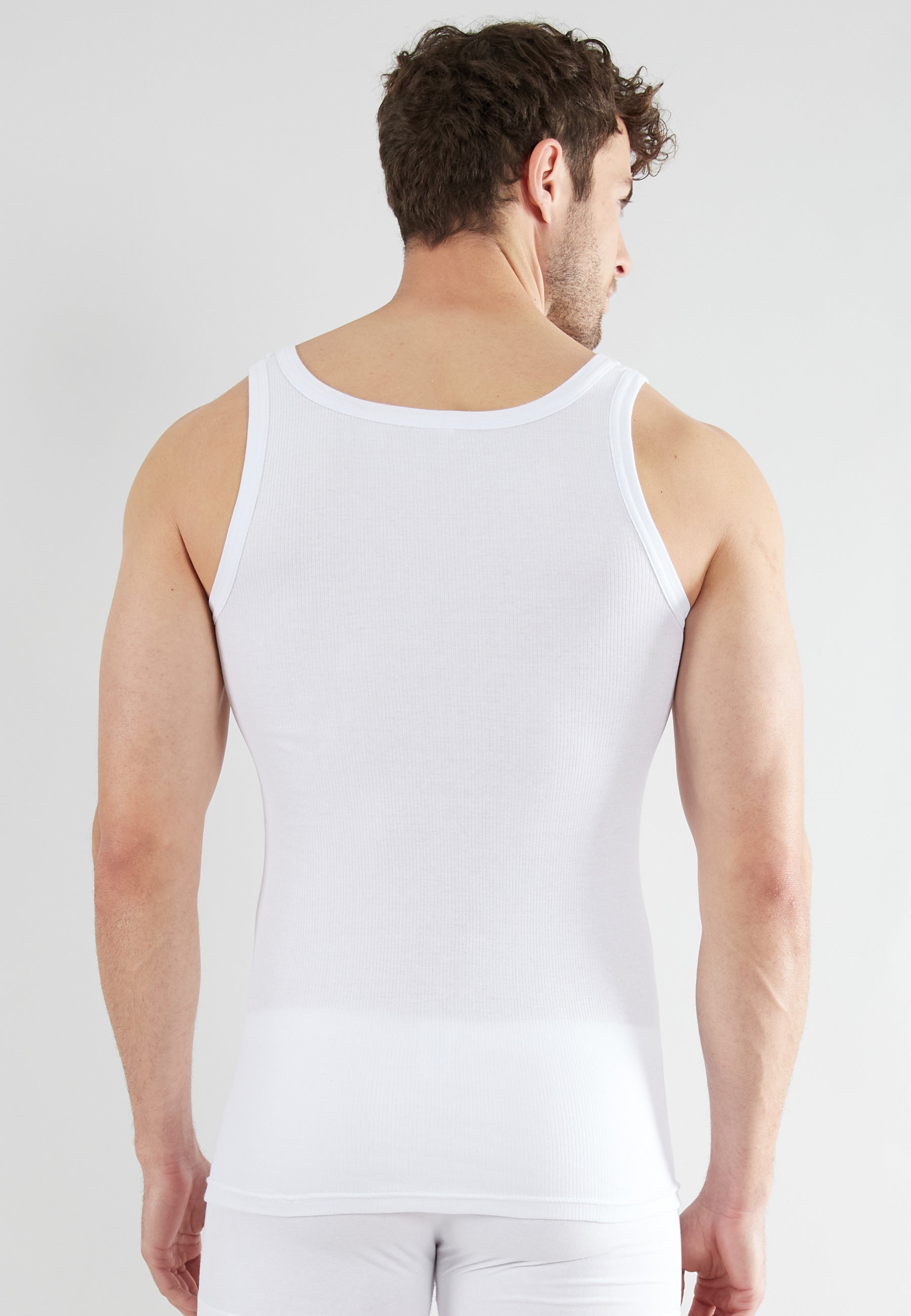 CECEBA Herren Tank-Top weiß uni 2er Pack