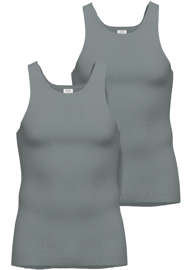 CECEBA Herren Tank-Top grau uni 2er Pack