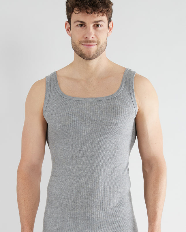 CECEBA men's tank top gray plain pack of 2