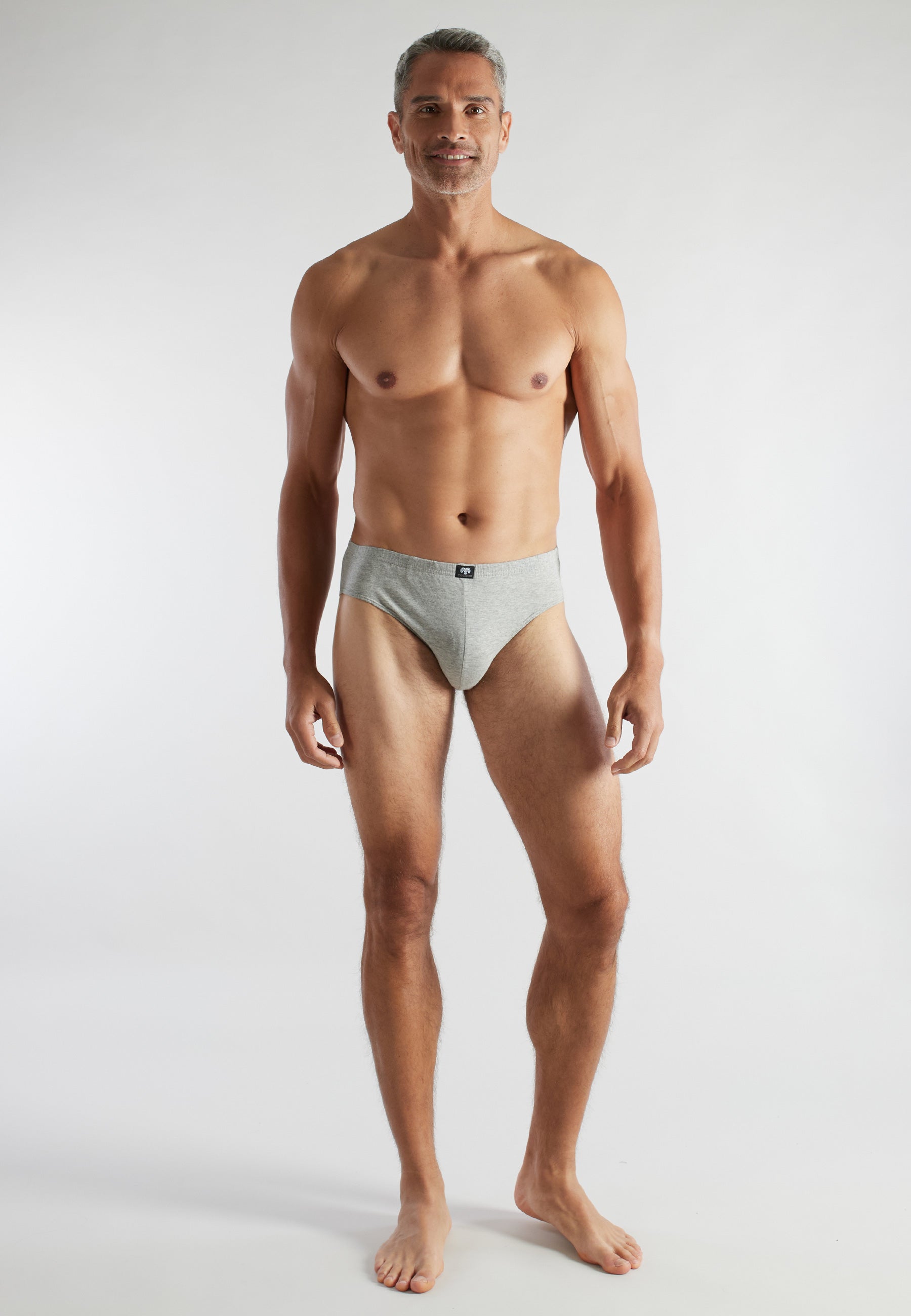 CECEBA Herren Slip grau uni 5er Pack