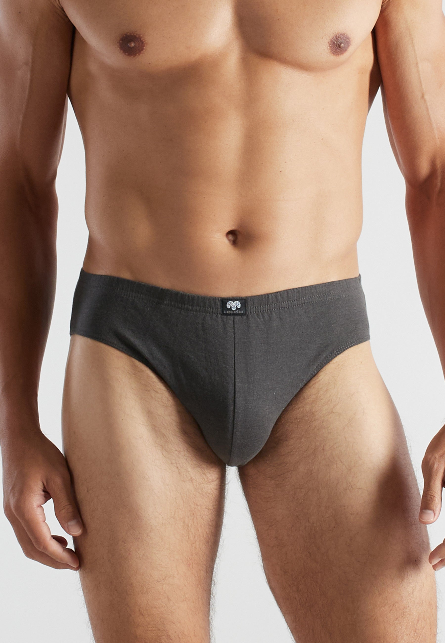 CECEBA Herren Slip grau uni 5er Pack