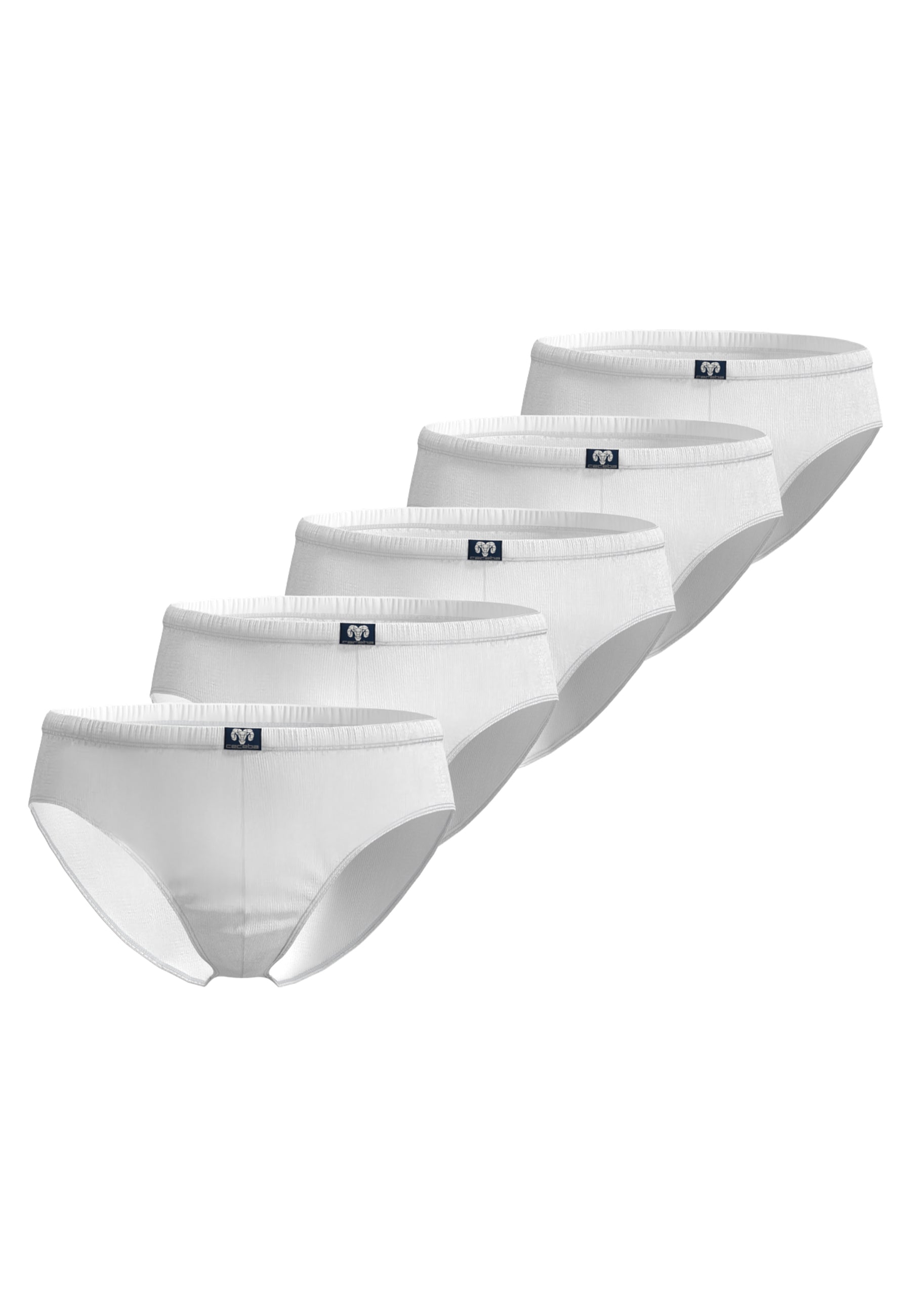 CECEBA Herren Slip weiß uni 5er Pack