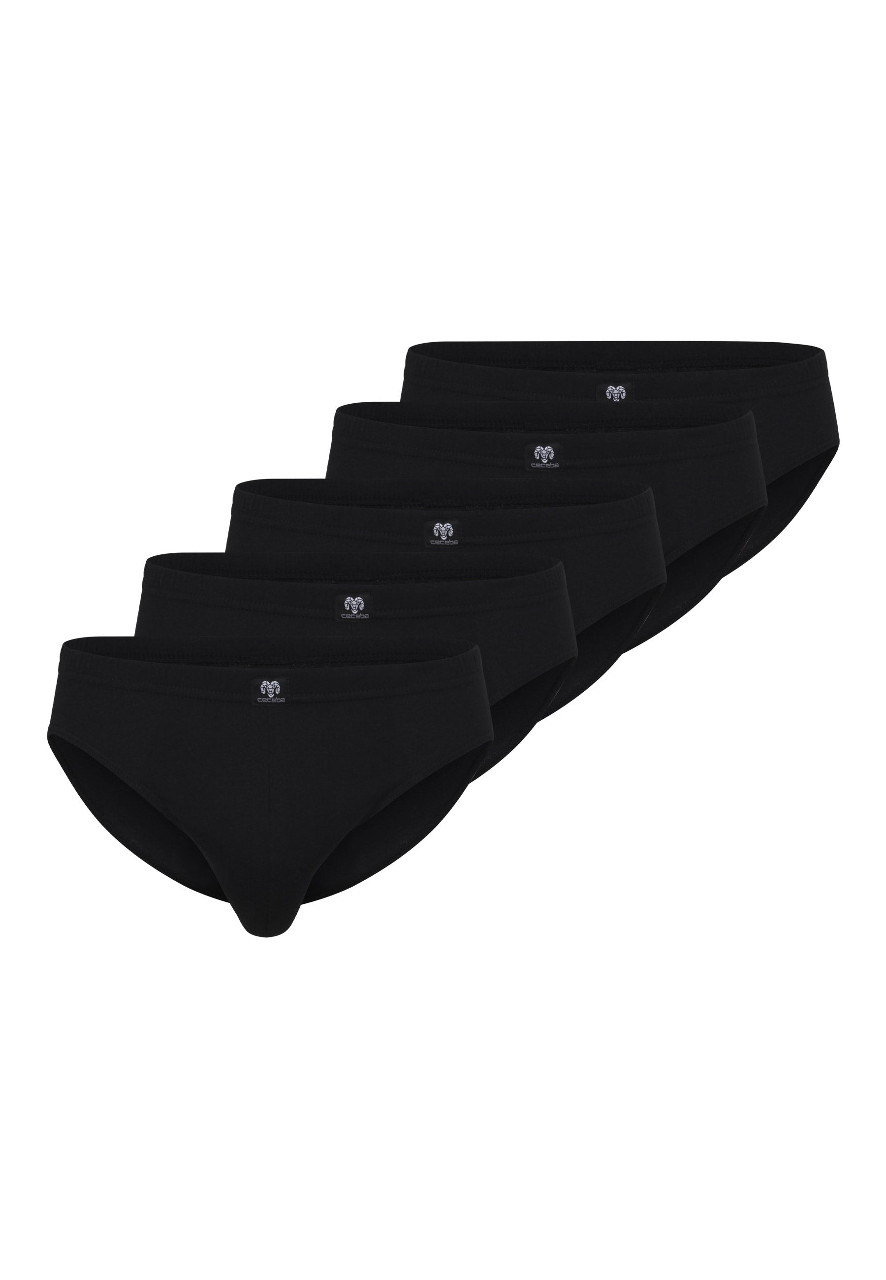 CECEBA Herren Slip schwarz uni 5er Pack