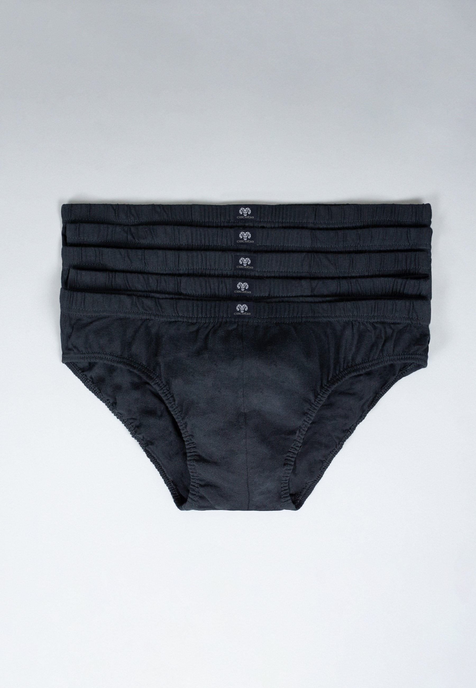 CECEBA Herren Slip schwarz uni 5er Pack
