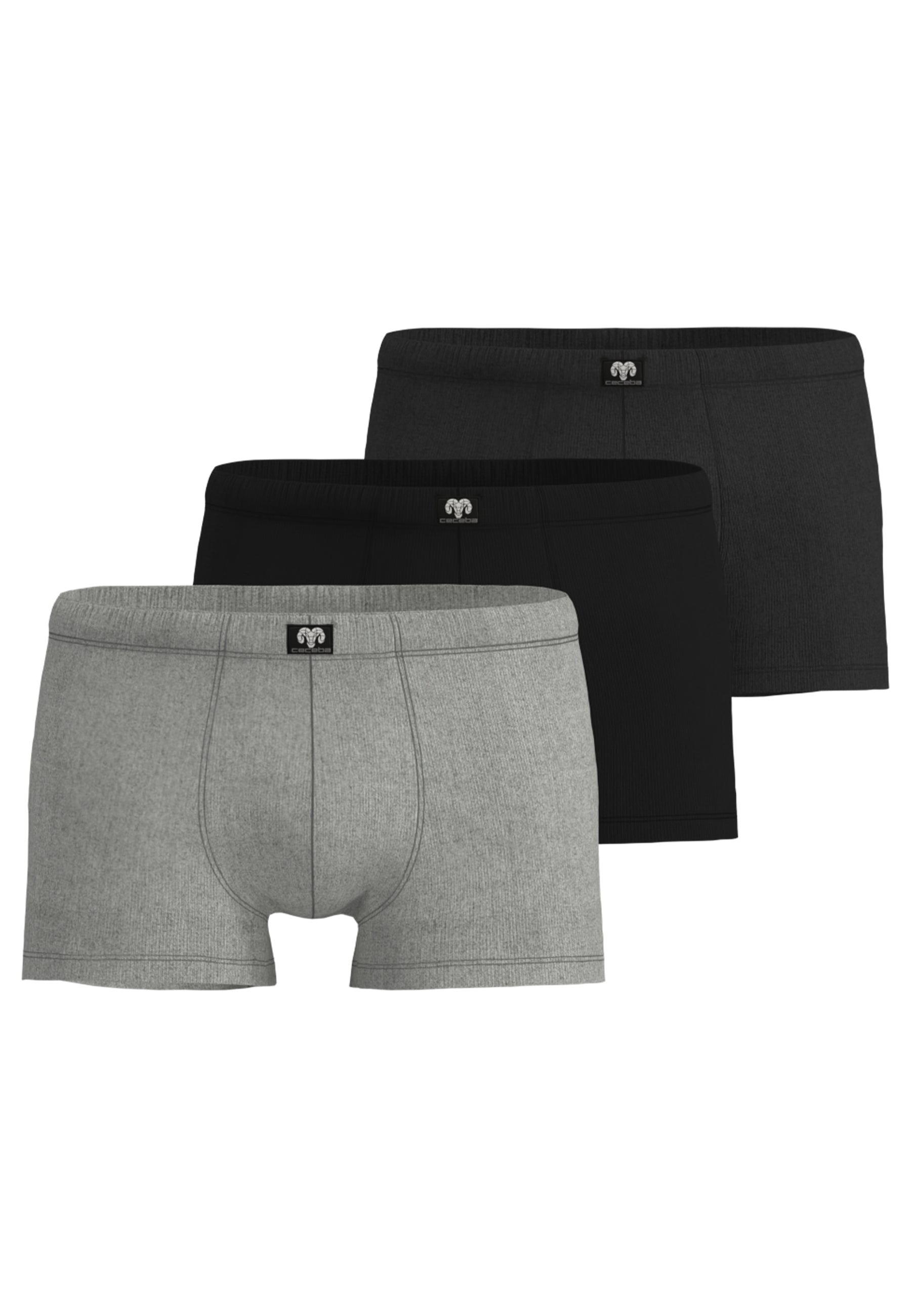 CECEBA Herren Pants grau uni 3er Pack